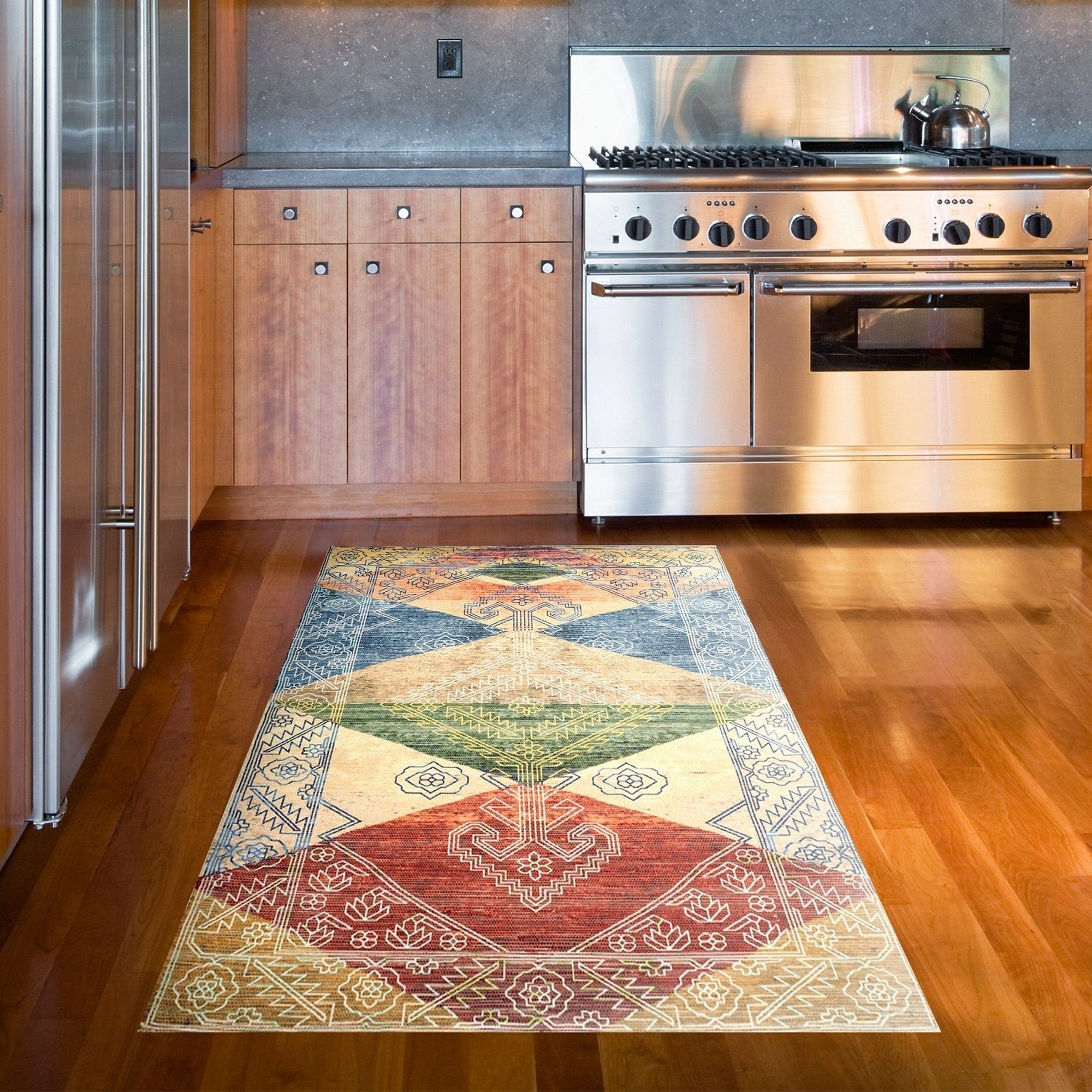 Covor S5047, 80x120 cm, forma dreptunghiulara, poliester, multicolor