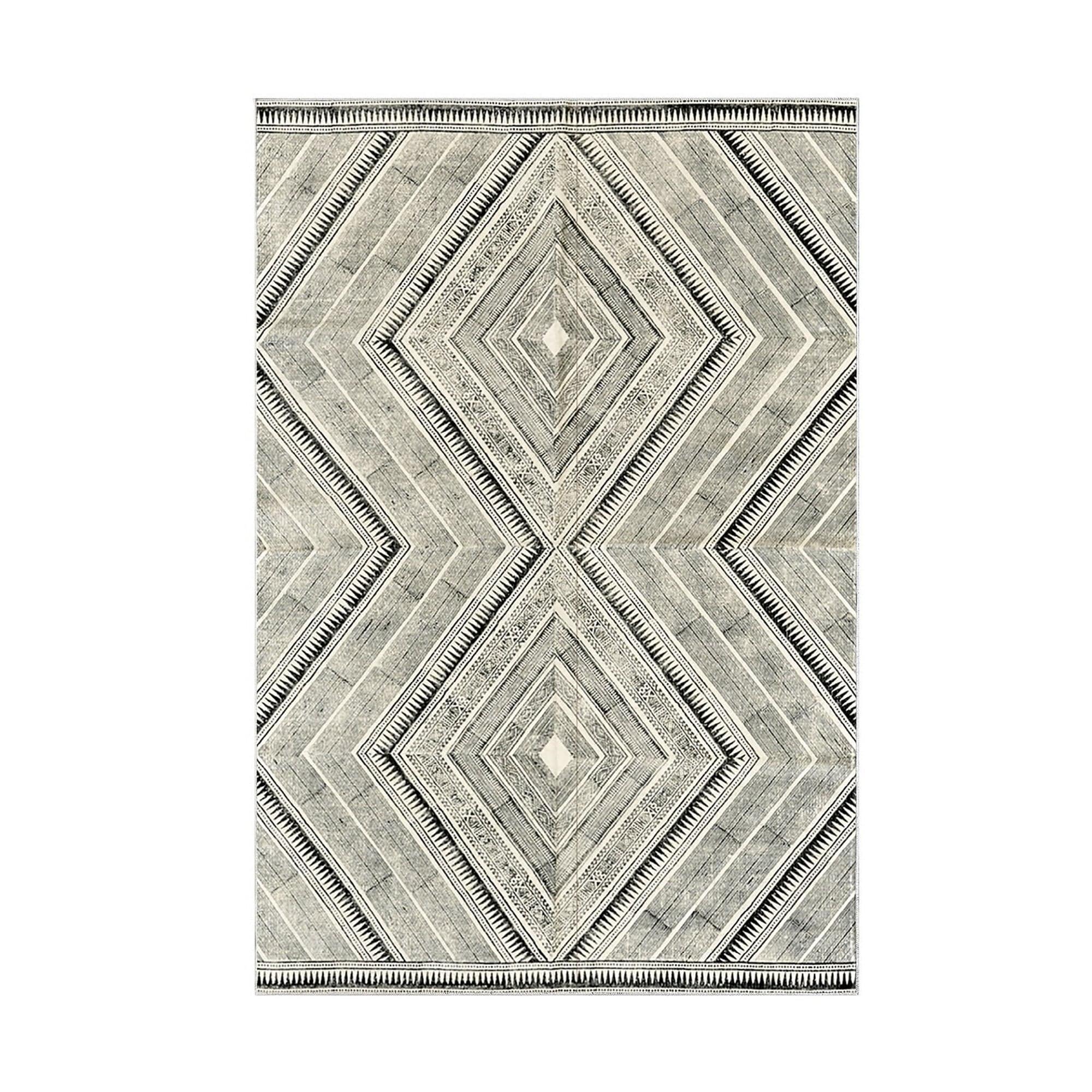 Covor S5280, 80x120 cm, forma dreptunghiulara, poliester, gri
