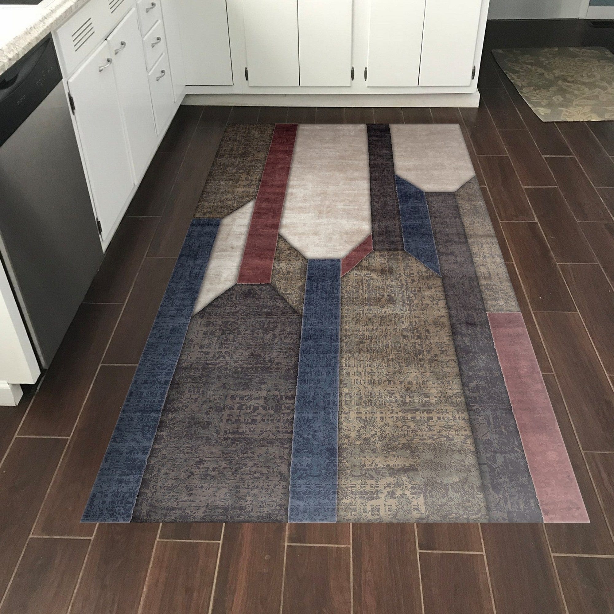 Covor S6505, 80x120 cm, forma dreptunghiulara, poliester, multicolor