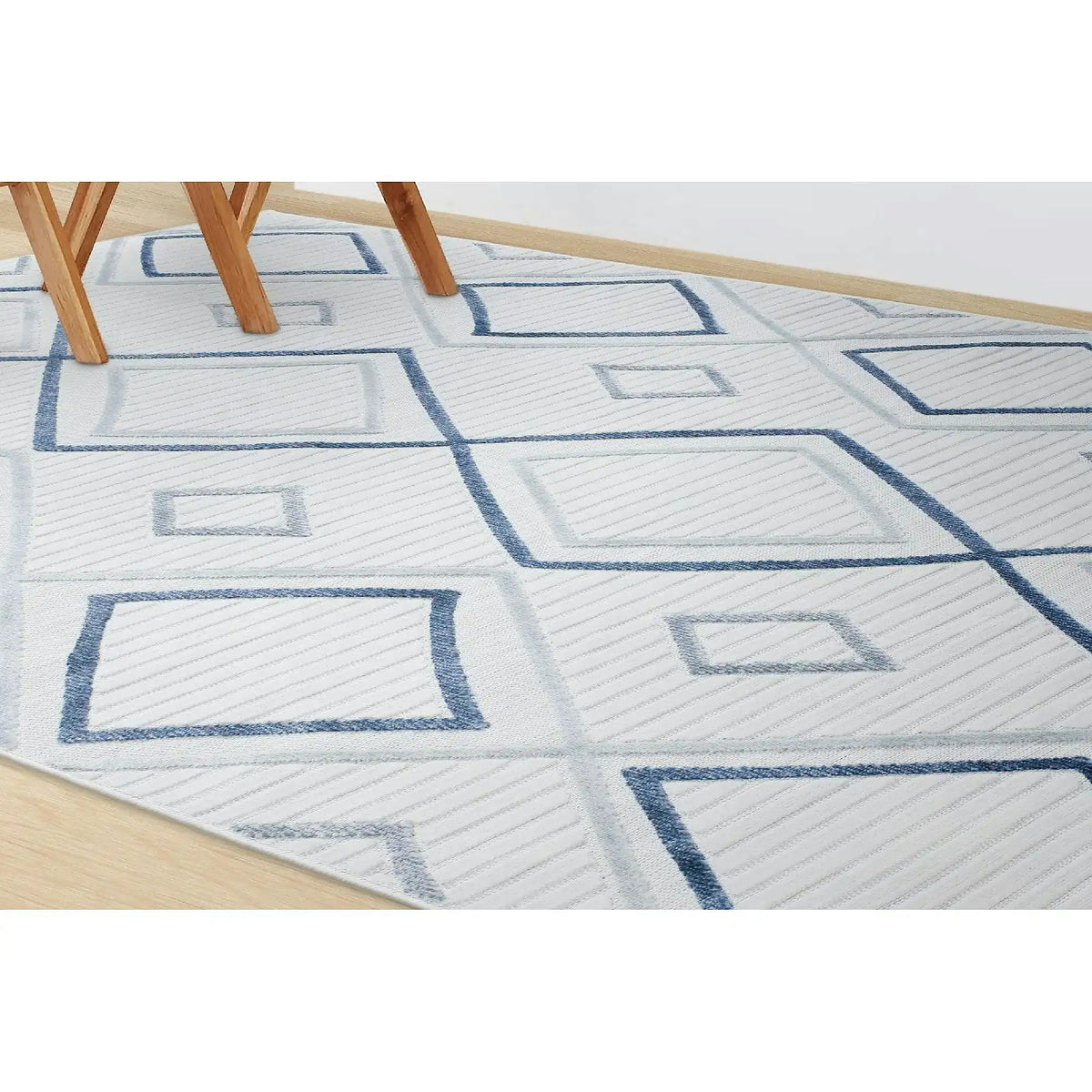 Covor SAND, 50x80 cm, forma dreptunghiulara, polipropilena, crem/albastru, 65549A