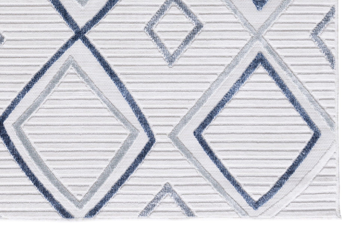 Covor SAND, 50x80 cm, forma dreptunghiulara, polipropilena, crem/albastru, 65549A