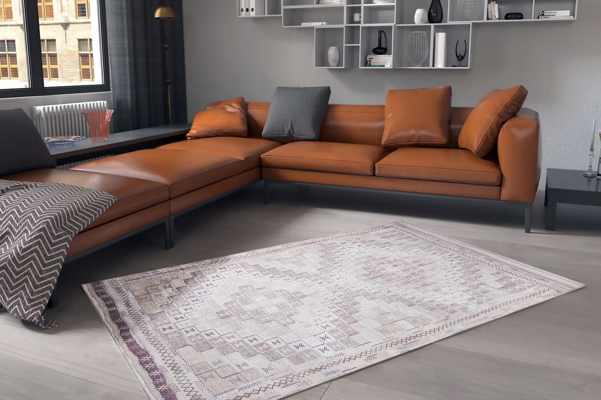 Covor SOUL CHENILLE, 75x150 cm, forma dreptunghiulara, poliester, bej, AL 183