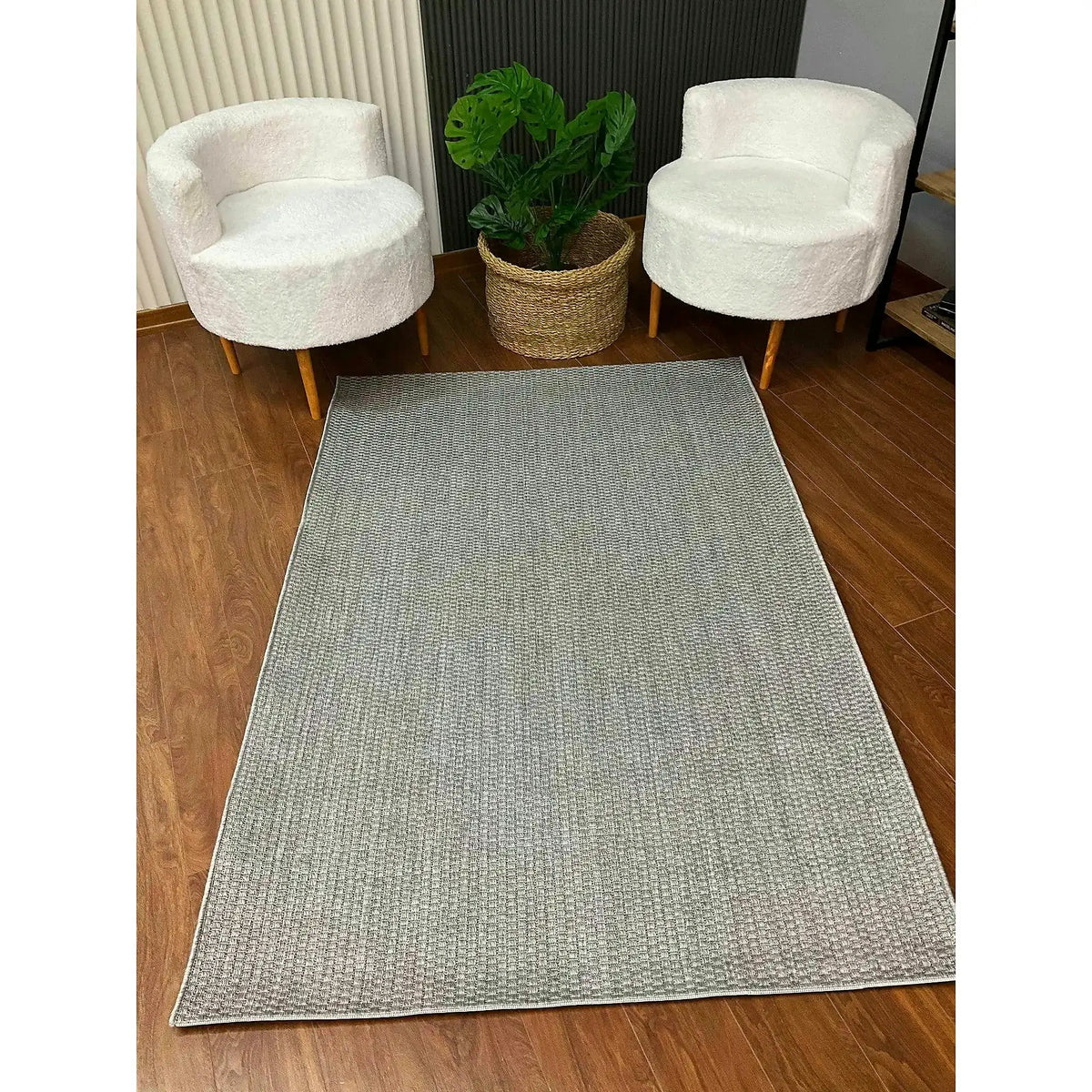 Covor TIMBER SISAL, 80x150 cm, forma dreptunghiulara, polipropilena, gri deschis