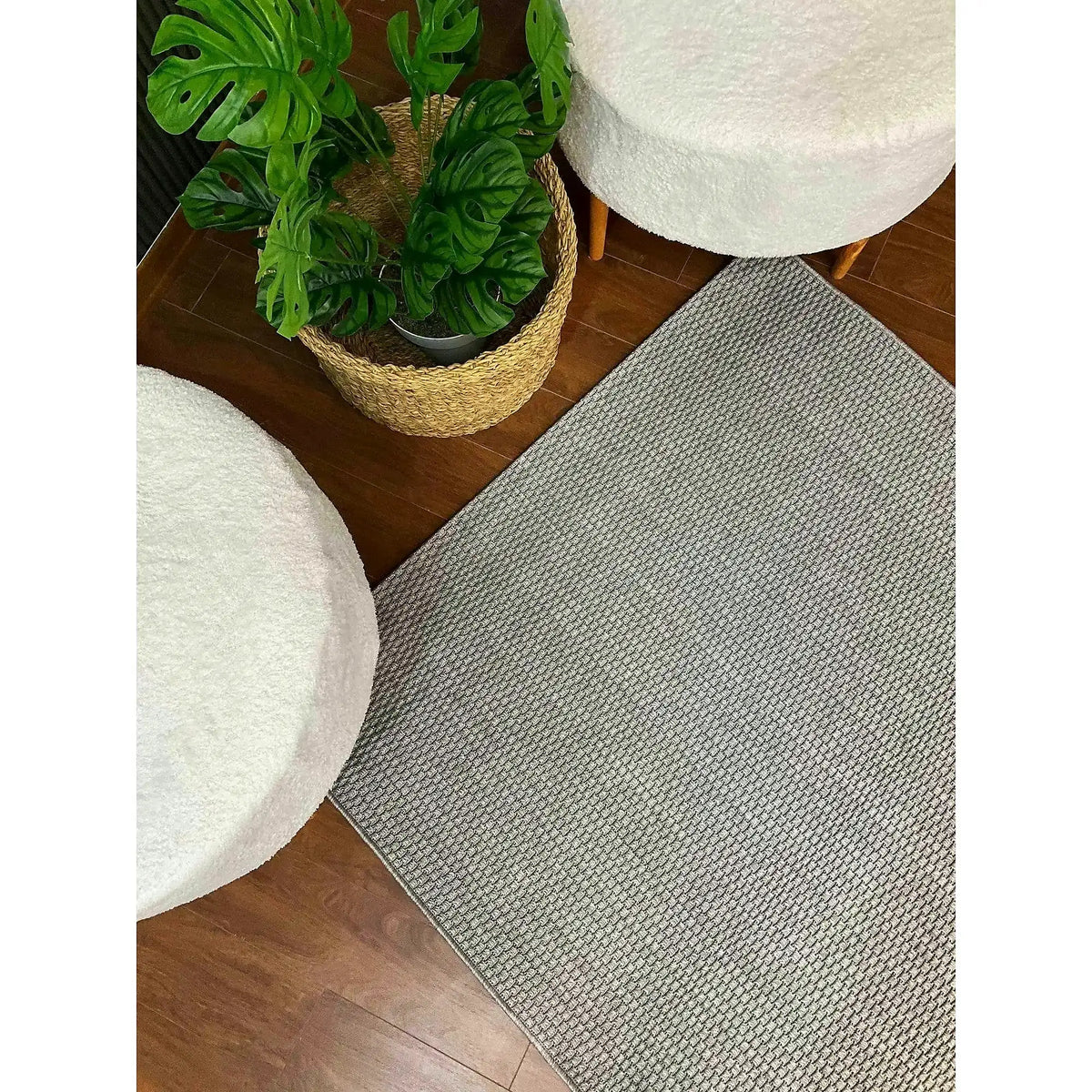 Covor TIMBER SISAL, 80x150 cm, forma dreptunghiulara, polipropilena, gri deschis