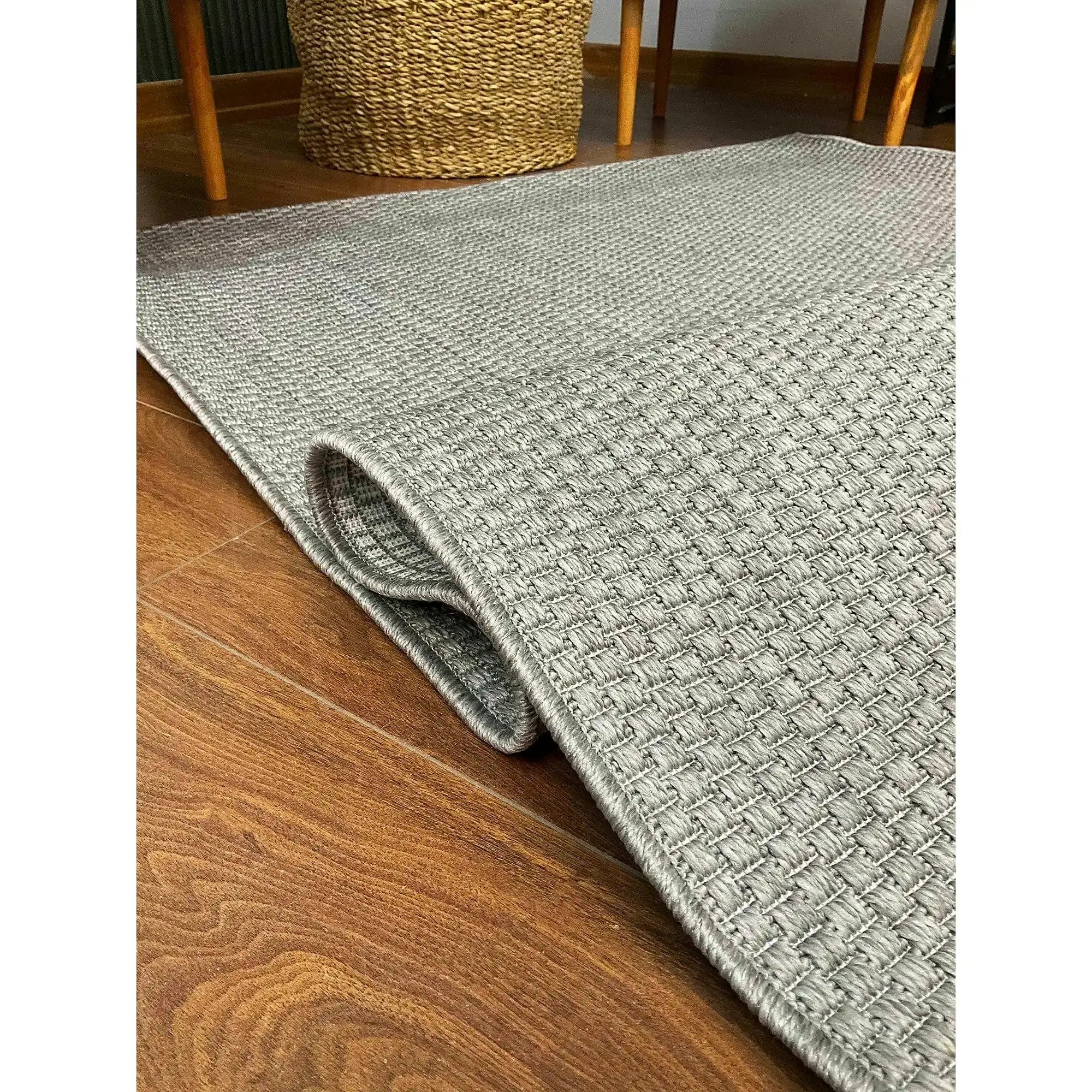 Covor TIMBER SISAL, 80x150 cm, forma dreptunghiulara, polipropilena, gri deschis