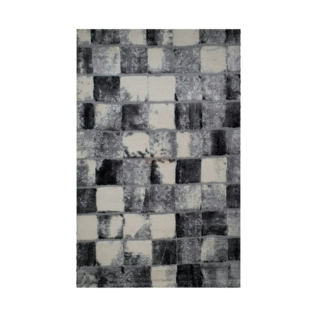 Covor VALENCIA, 125x200 cm, forma dreptunghiulara, poliester, negru/alb/gri