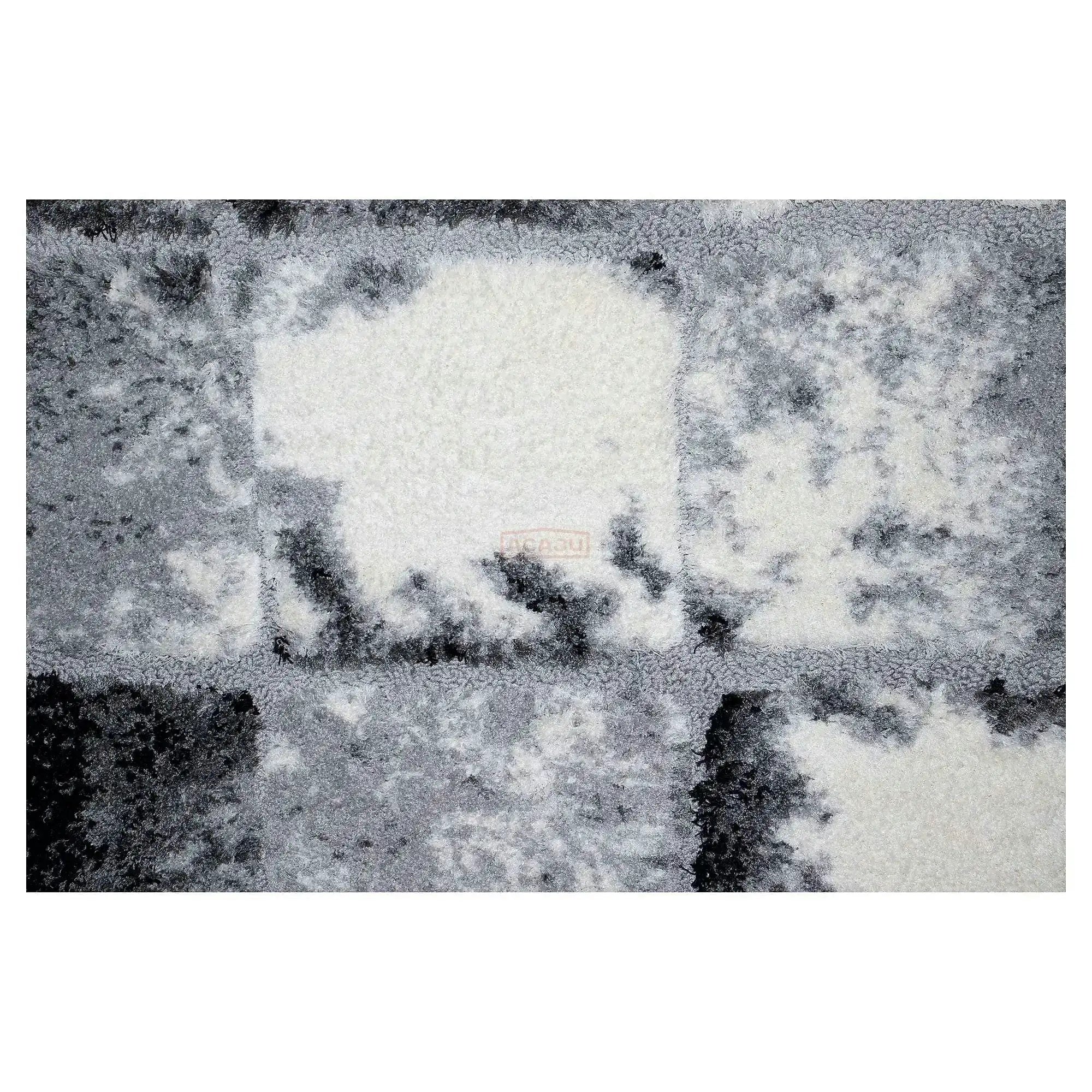 Covor VALENCIA, 125x200 cm, forma dreptunghiulara, poliester, negru/alb/gri