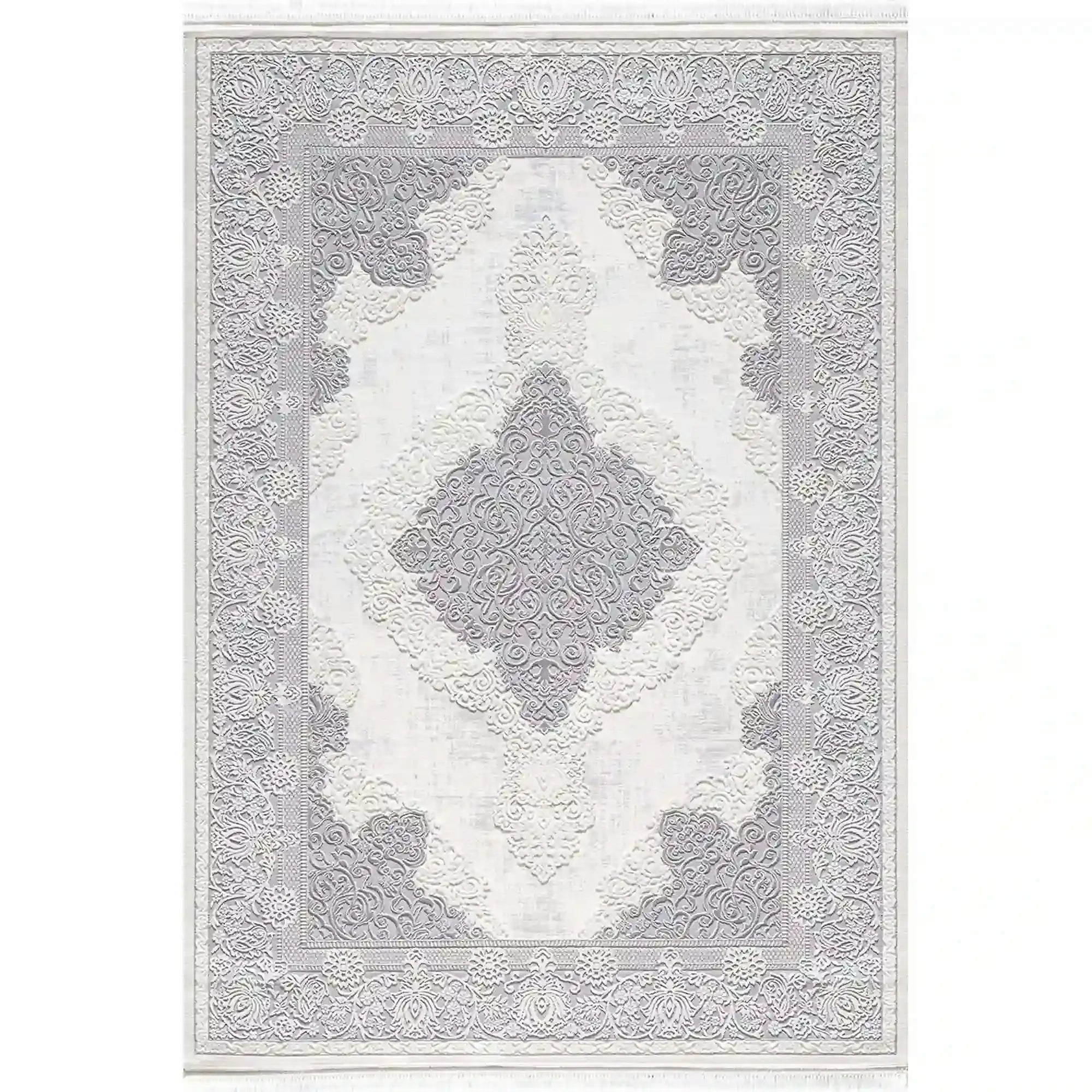 Covor VANESSA 06152A, 80x150 cm, forma dreptunghiulara, acril/poliester, gri/crem