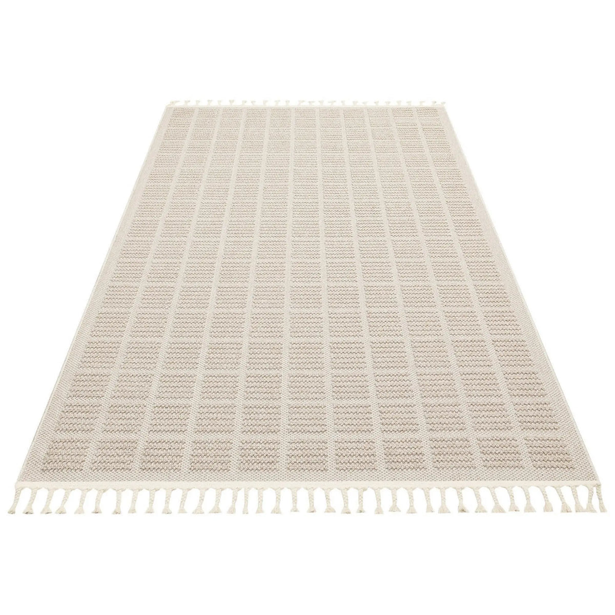 Covor YENI BUKLE KARE, 80x150 cm, forma dreptunghiulara, material tesut, bej