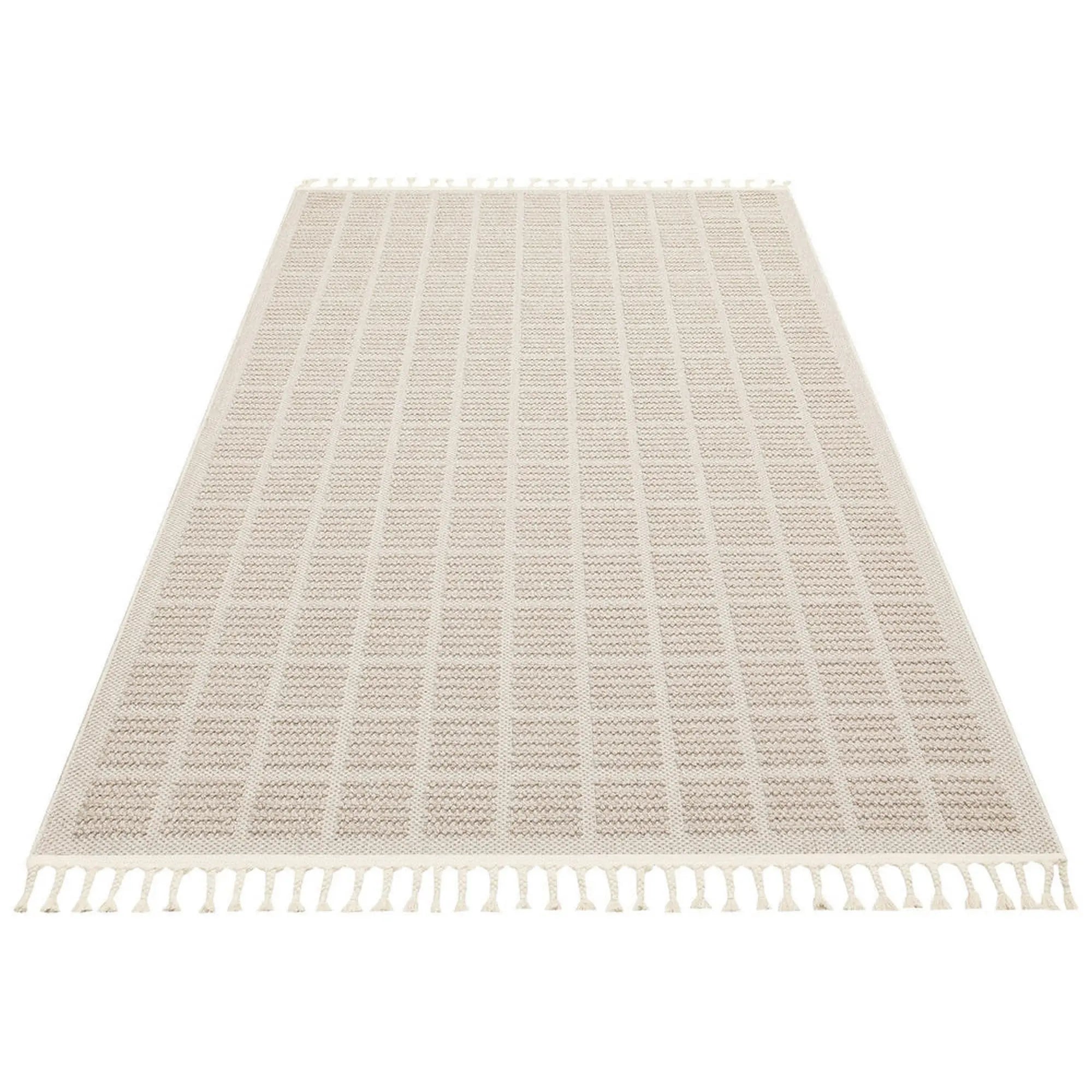 Covor YENI BUKLE KARE, 80x150 cm, forma dreptunghiulara, material tesut, bej