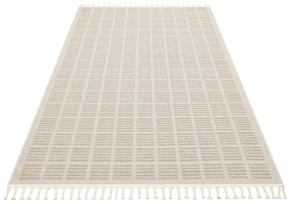 Covor YENI BUKLE KARE, 80x150 cm, forma dreptunghiulara, material tesut, bej