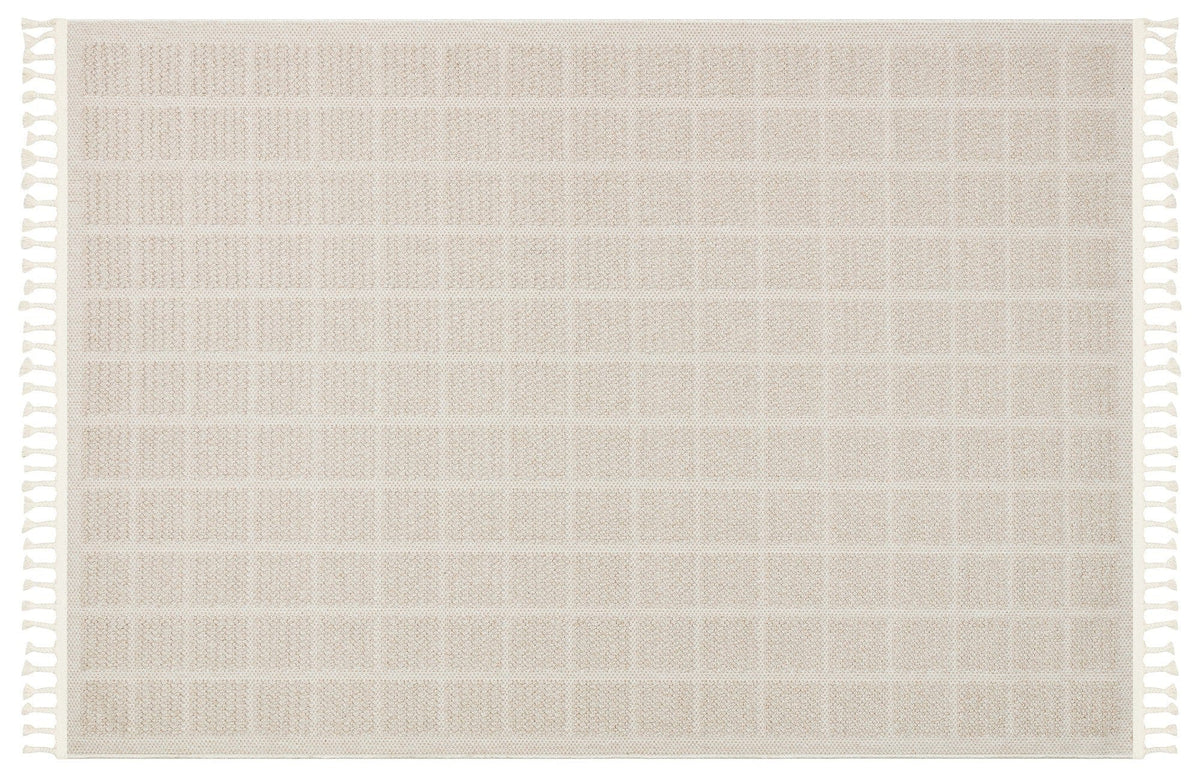 Covor YENI BUKLE KARE, 80x150 cm, forma dreptunghiulara, material tesut, bej