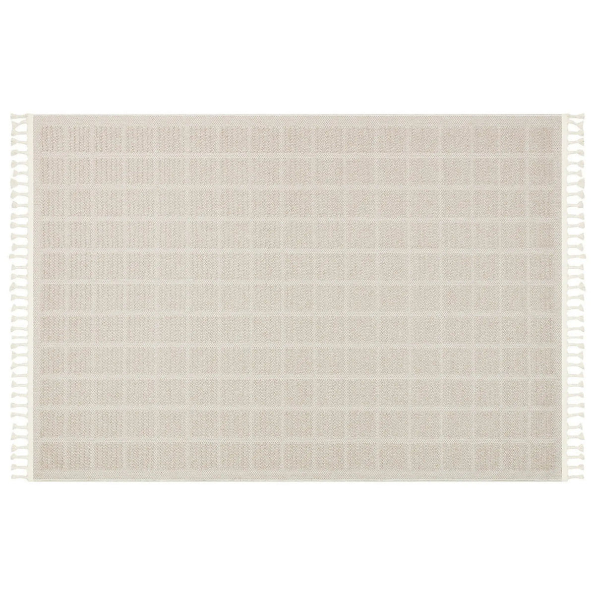 Covor YENI BUKLE KARE, 80x150 cm, forma dreptunghiulara, material tesut, bej