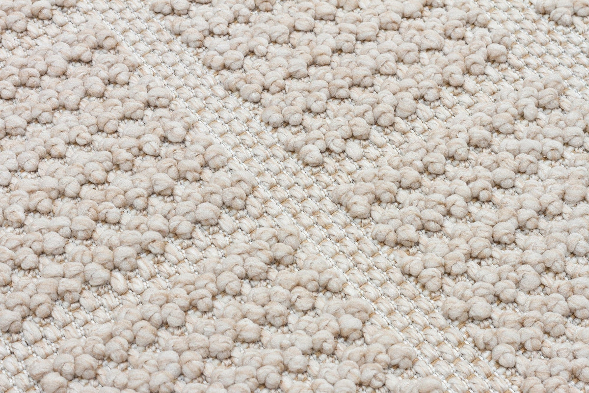 Covor YENI BUKLE KARE, 80x150 cm, forma dreptunghiulara, material tesut, bej