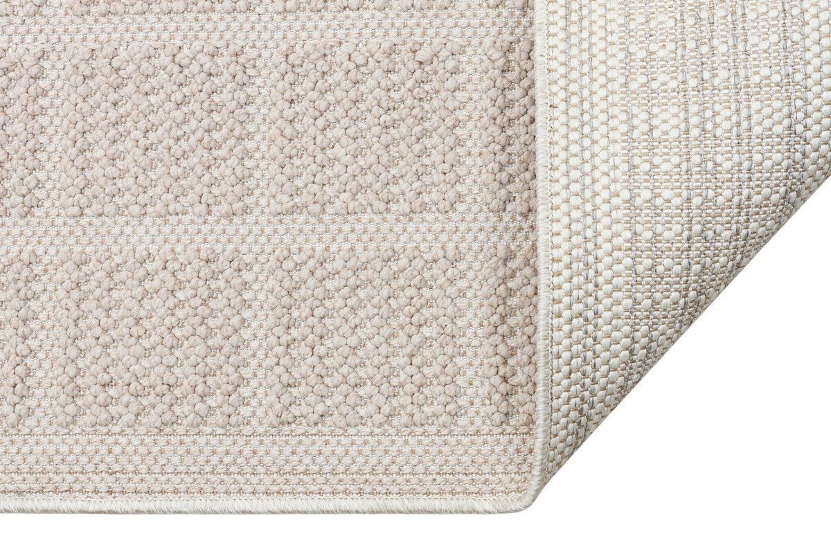Covor YENI BUKLE KARE, 80x150 cm, forma dreptunghiulara, material tesut, bej