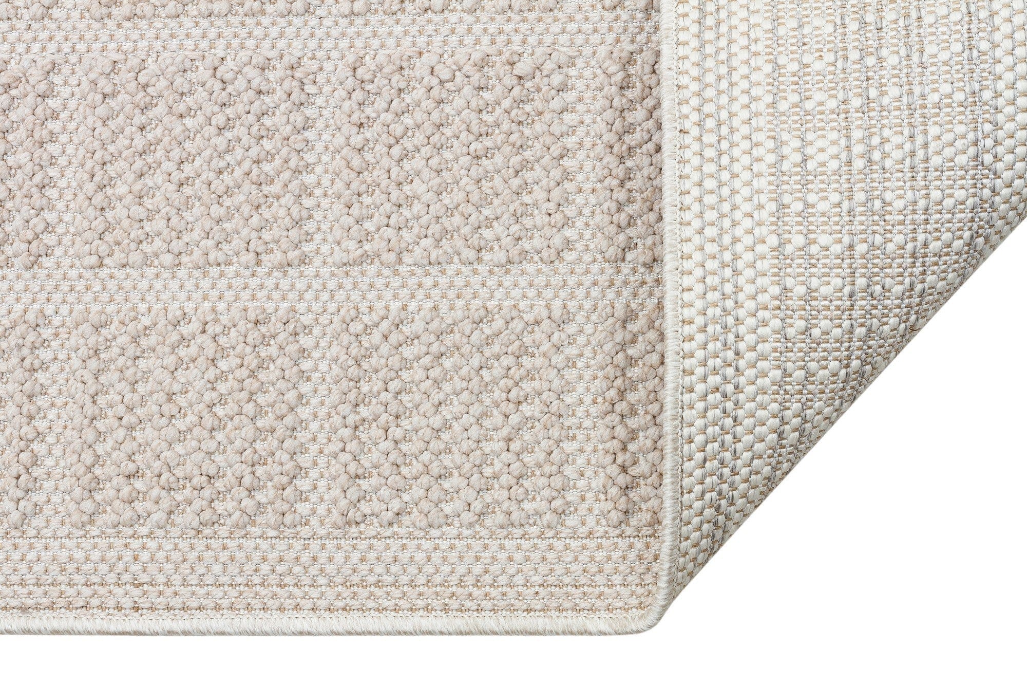 Covor YENI BUKLE KARE, 80x150 cm, forma dreptunghiulara, material tesut, bej