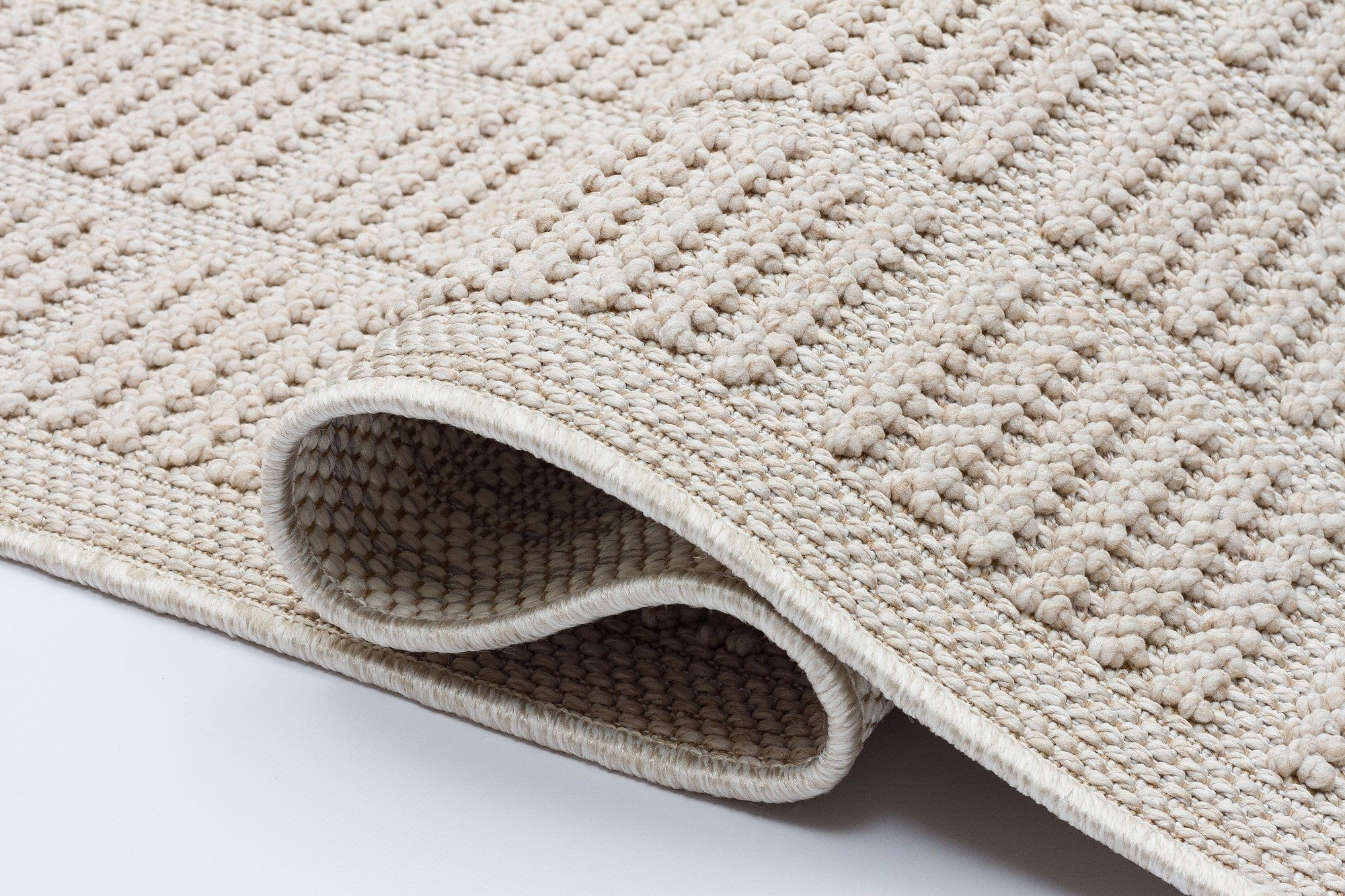 Covor YENI BUKLE KARE, 80x150 cm, forma dreptunghiulara, material tesut, bej