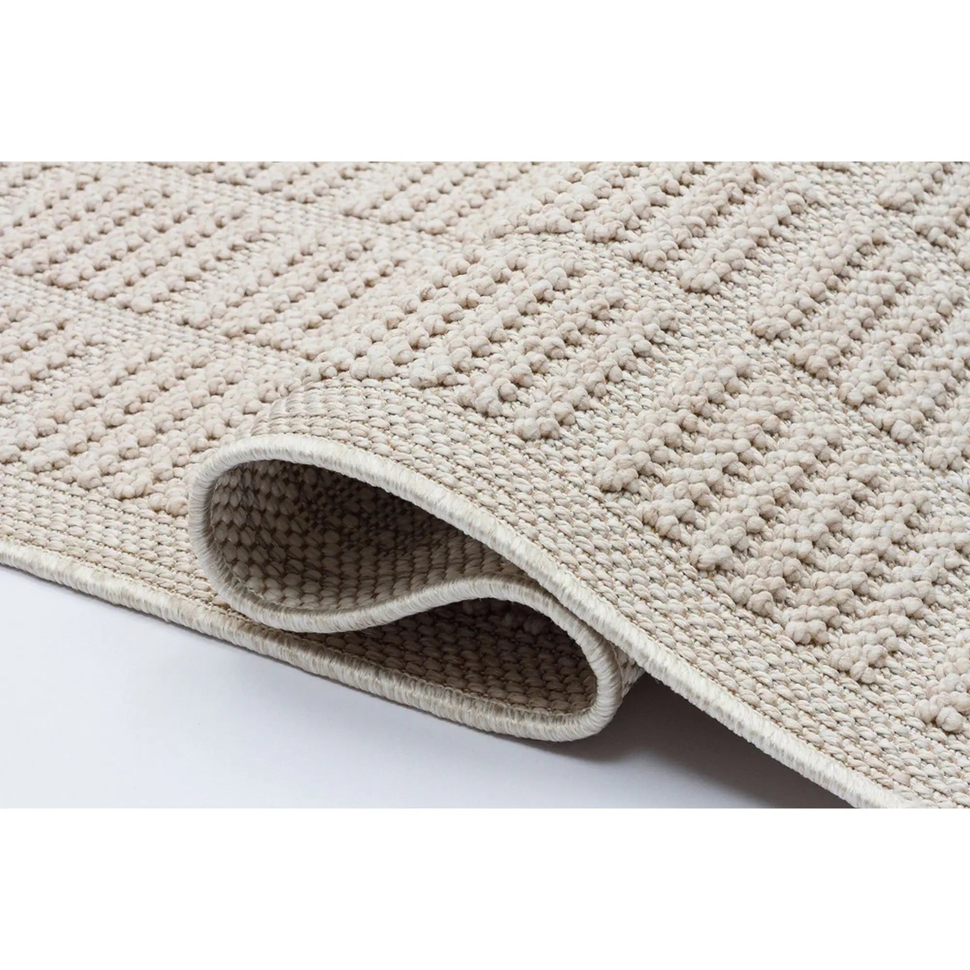 Covor YENI BUKLE KARE, 80x150 cm, forma dreptunghiulara, material tesut, bej