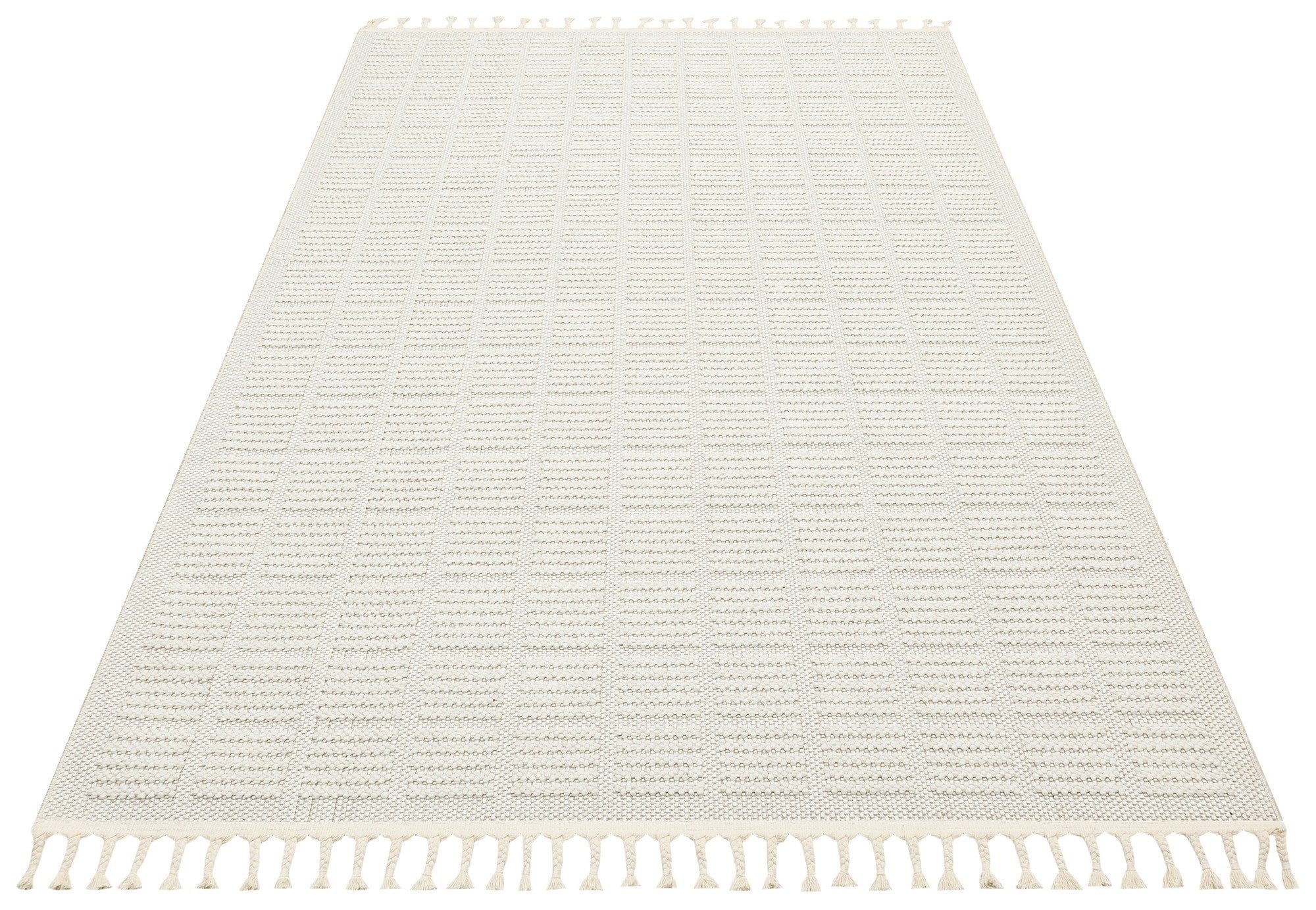 Covor YENI BUKLE KARE, 80x150 cm, forma dreptunghiulara, material tesut, crem