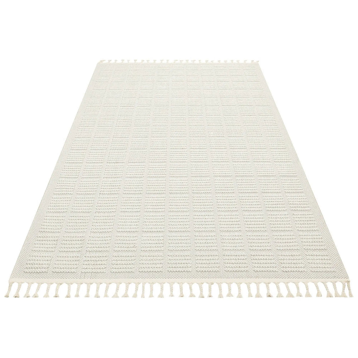 Covor YENI BUKLE KARE, 80x150 cm, forma dreptunghiulara, material tesut, crem
