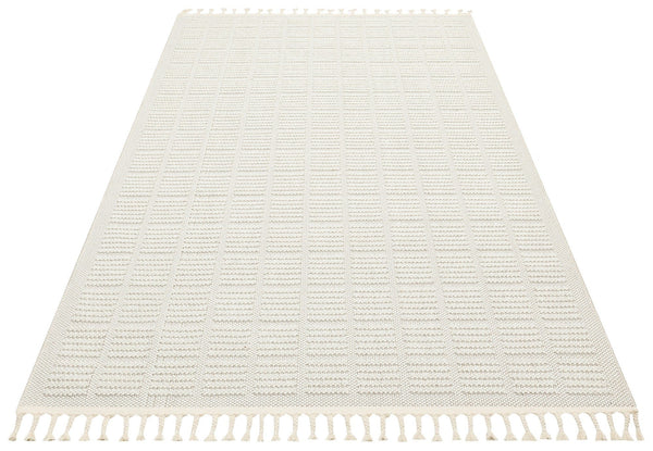 Covor YENI BUKLE KARE, 80x150 cm, forma dreptunghiulara, material tesut, crem
