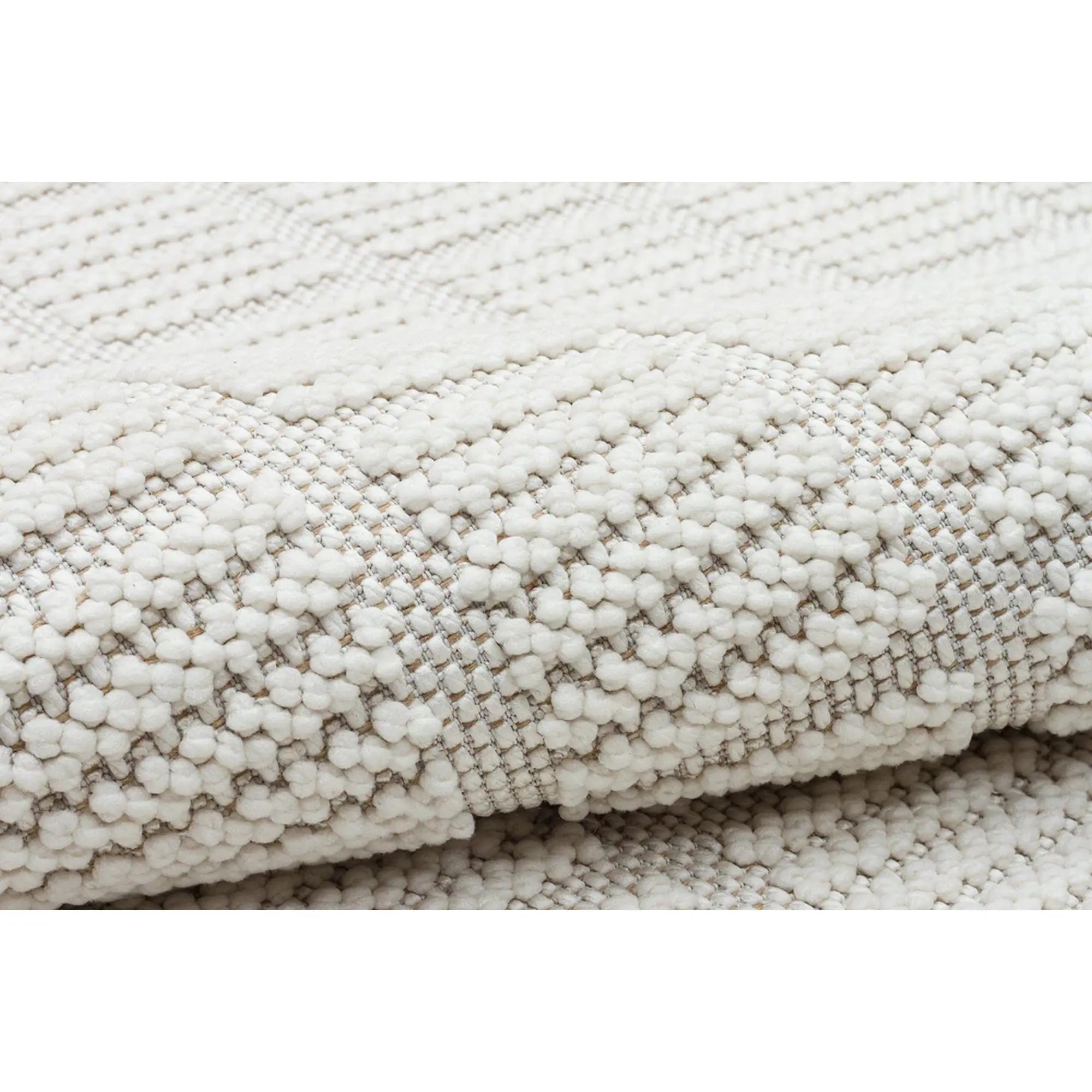Covor YENI BUKLE KARE, 80x150 cm, forma dreptunghiulara, material tesut, crem