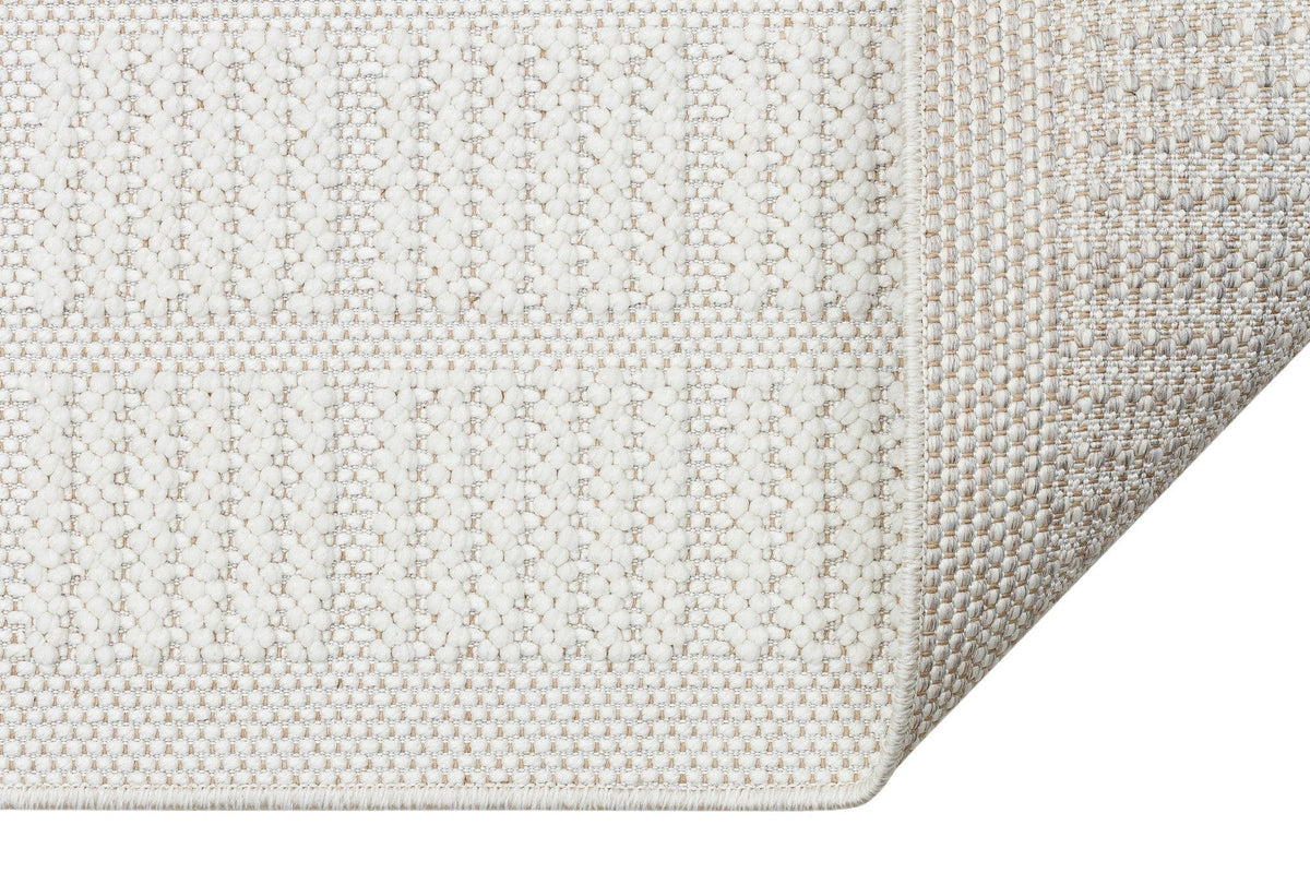 Covor YENI BUKLE KARE, 80x150 cm, forma dreptunghiulara, material tesut, crem