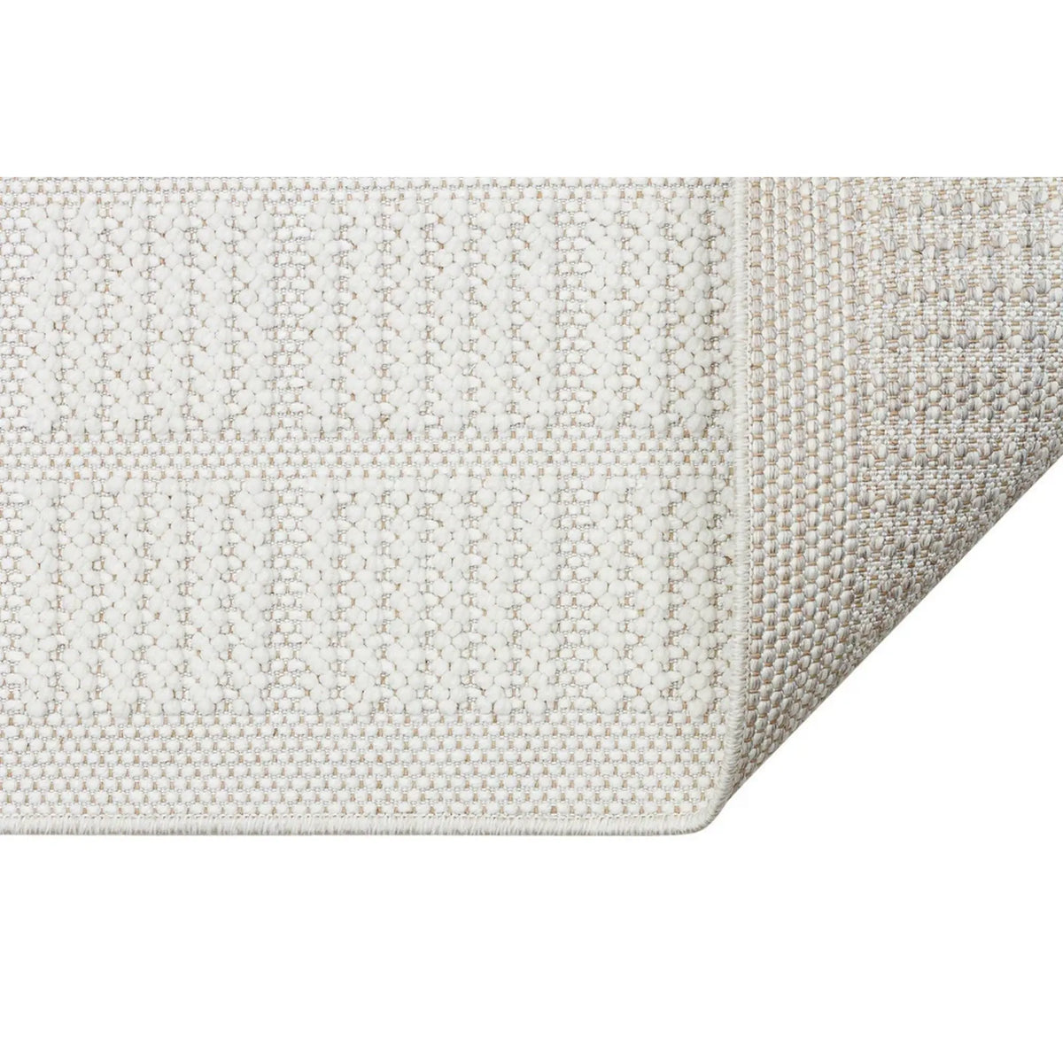 Covor YENI BUKLE KARE, 80x150 cm, forma dreptunghiulara, material tesut, crem