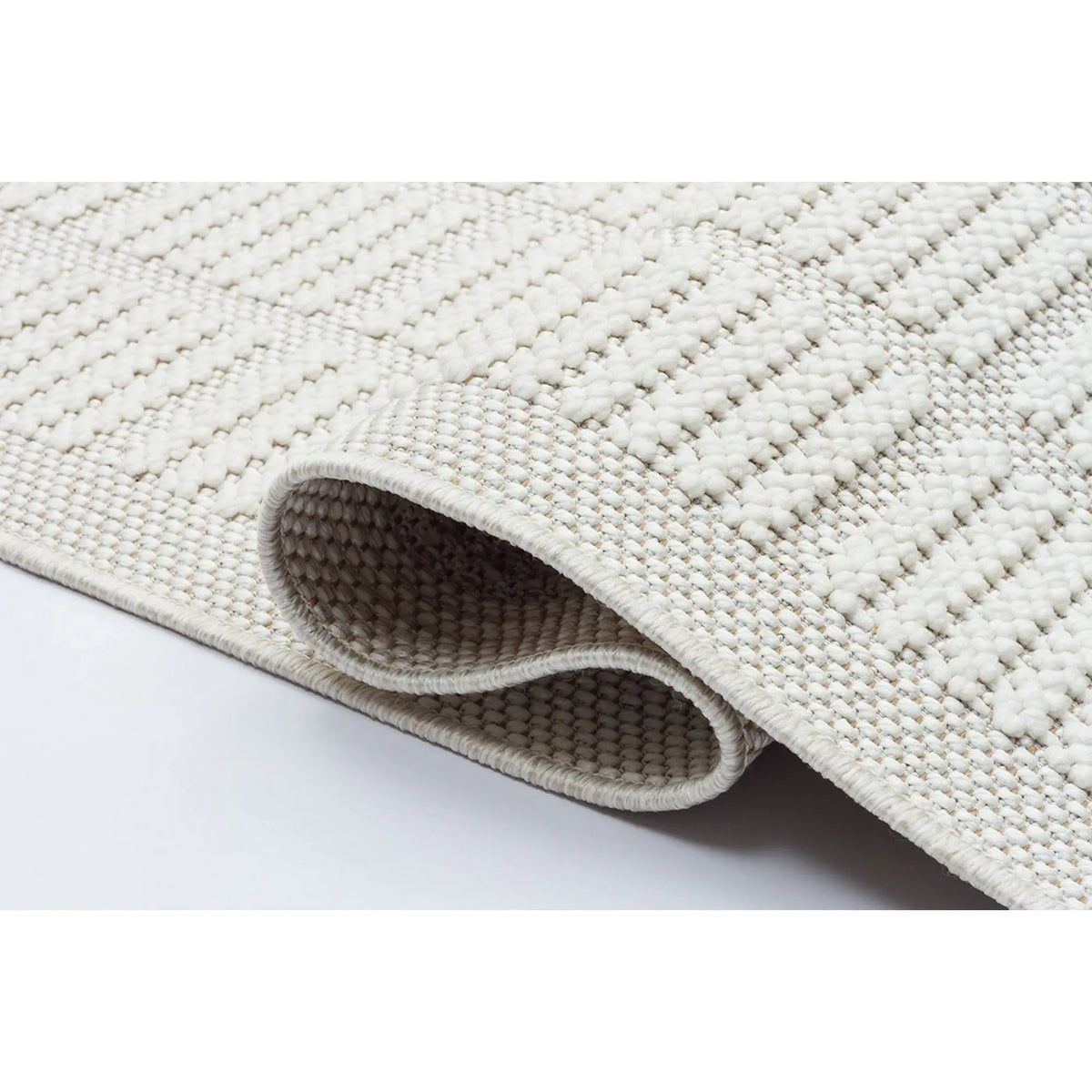 Covor YENI BUKLE KARE, 80x150 cm, forma dreptunghiulara, material tesut, crem