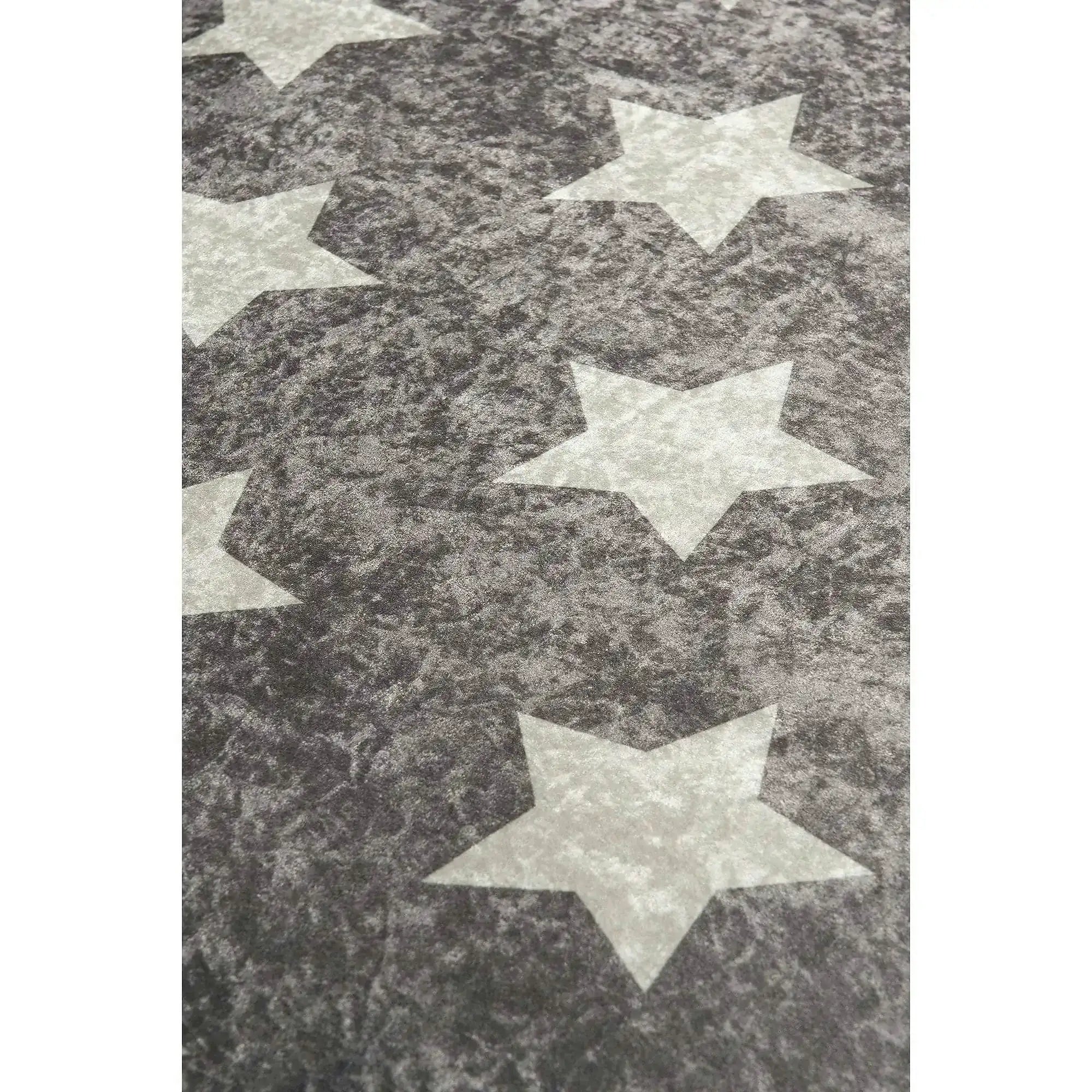 Covor YILDIZ, 140x190 cm, forma dreptunghiulara, stofa catifelata, gri