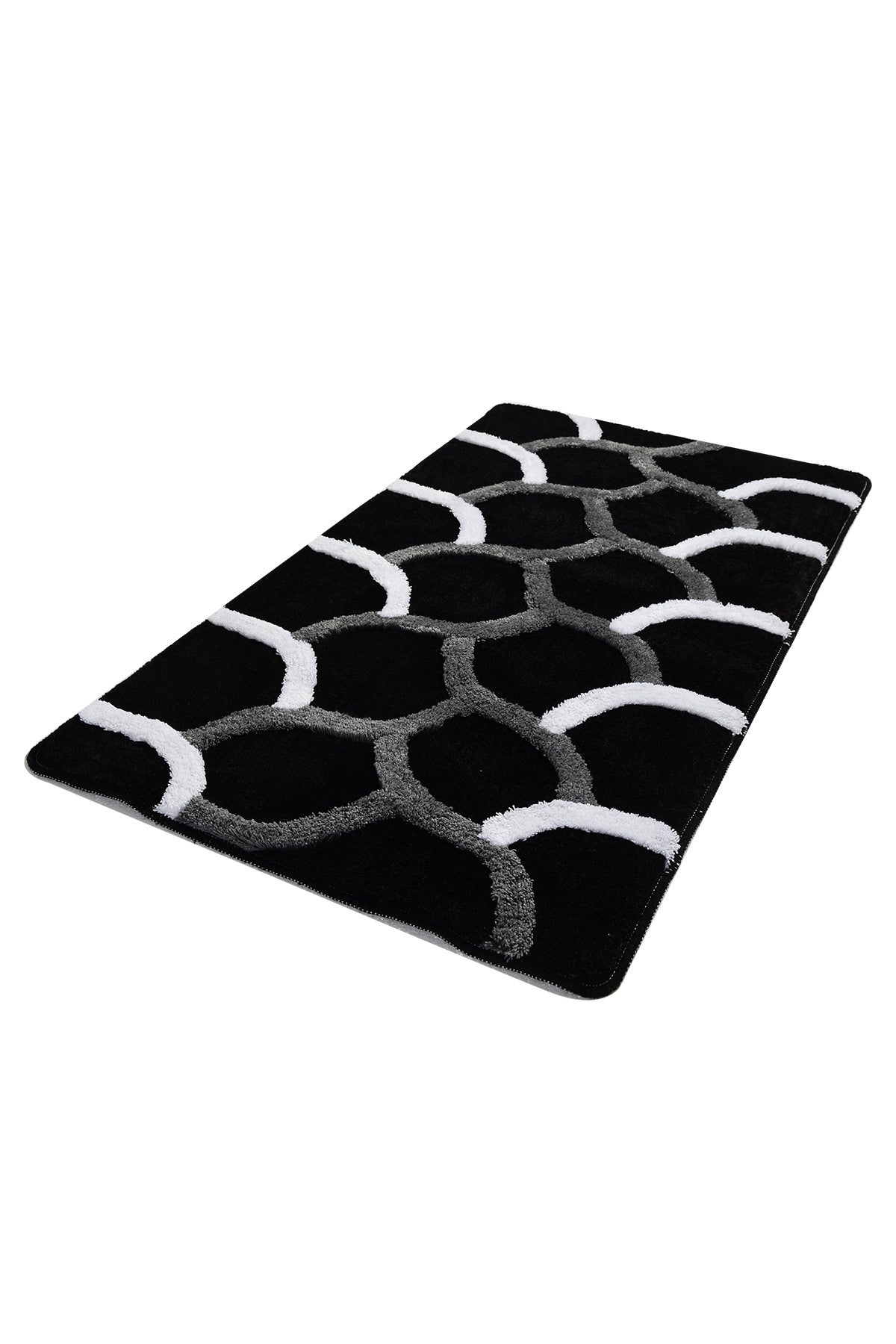 Covoras baie 359CHL1963, 70x120 cm, forma dreptunghiulara, acril, negru