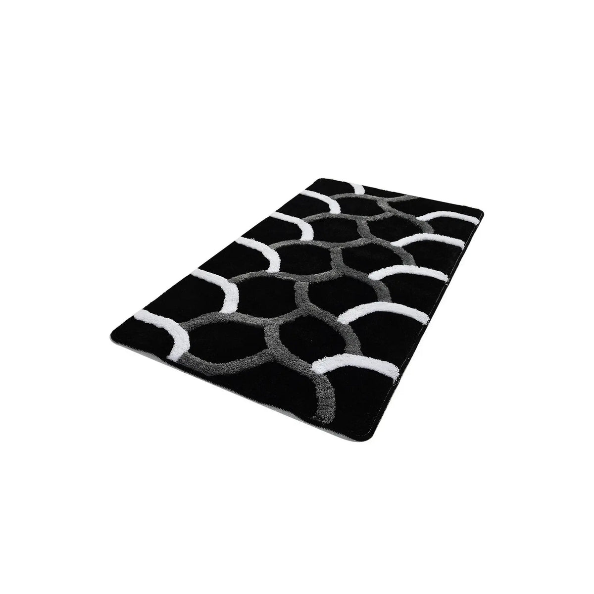 Covoras baie 359CHL1963, 70x120 cm, forma dreptunghiulara, acril, negru