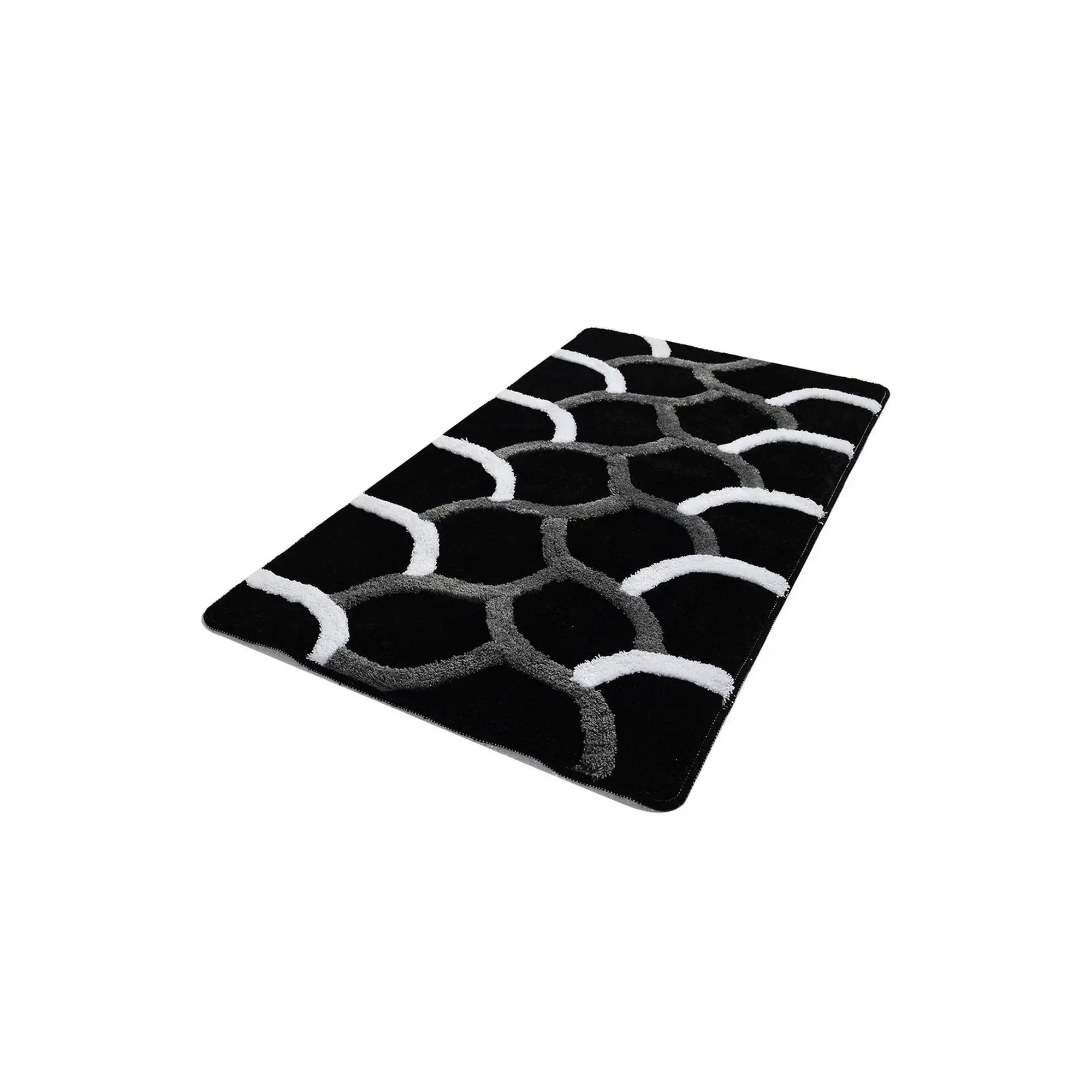 Covoras baie 359CHL1963, 70x120 cm, forma dreptunghiulara, acril, negru
