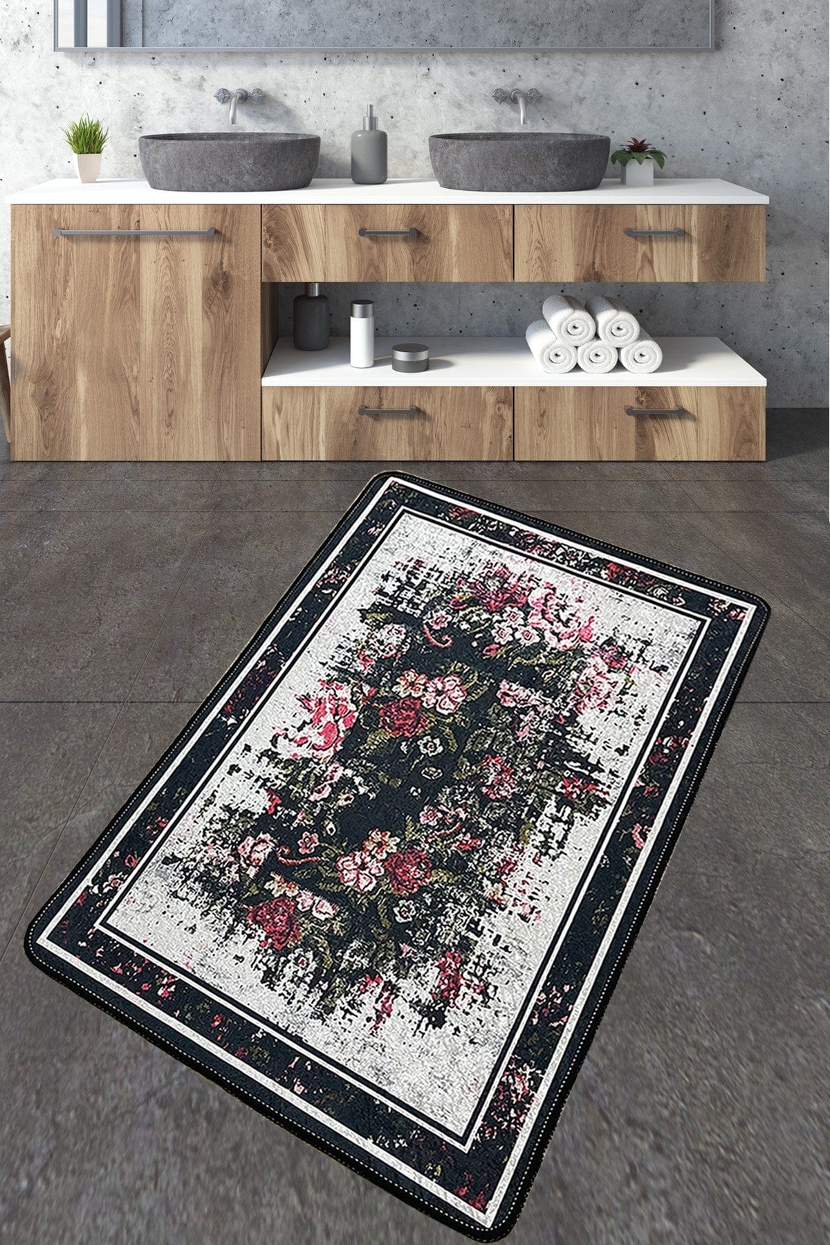 Covoras baie ARROSA, 70x120 cm, forma dreptunghiulara, poliester, multicolor
