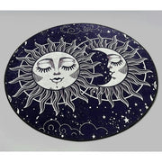 Covoras baie ATEN DJT, 80x80 cm, forma rotunda, poliester, albastru inchis