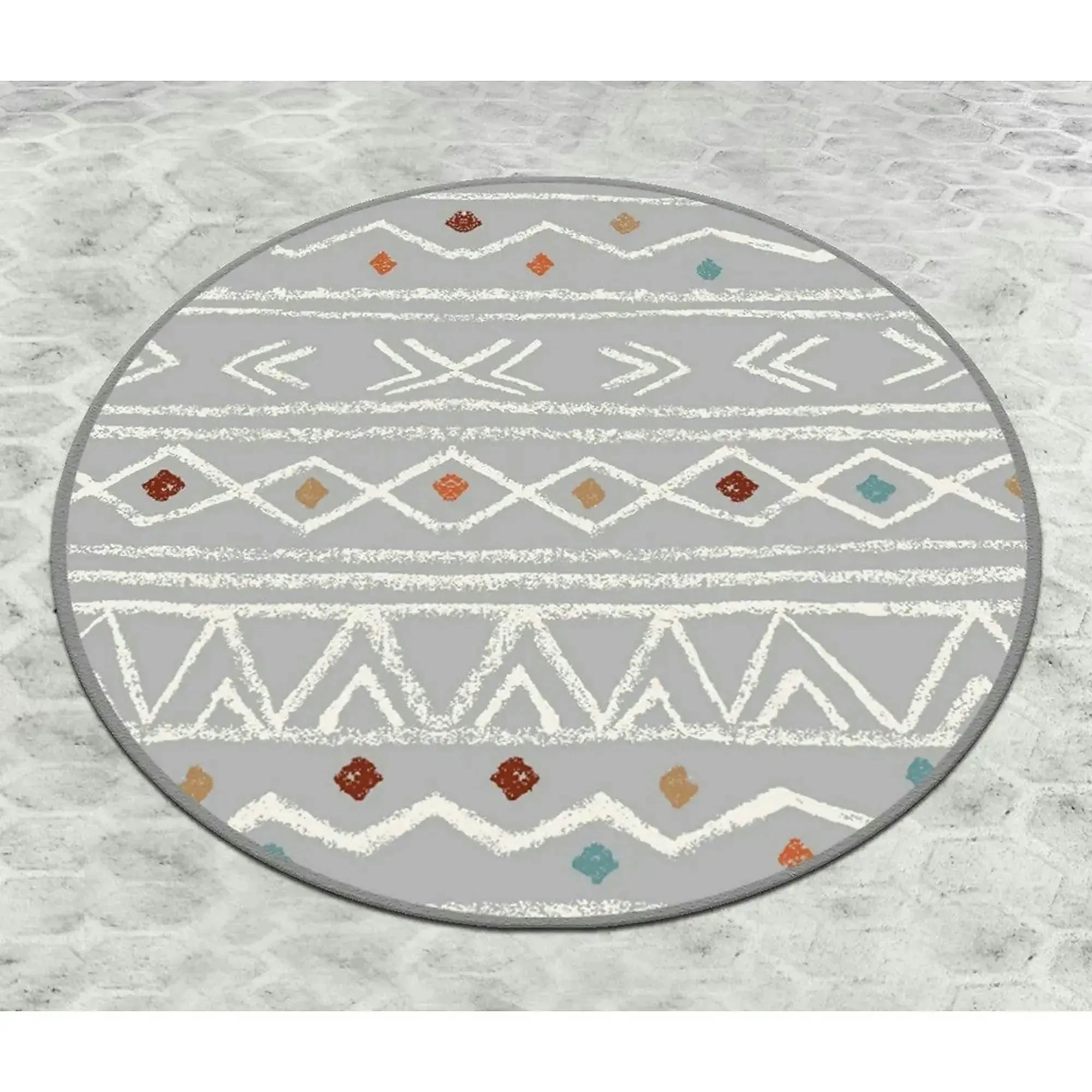 Covoras baie BALLOCCO, 80x80 cm, forma rotunda, poliester, multicolor