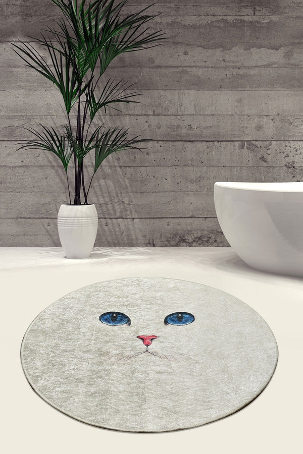 Covoras baie BLUE EYES DJT, 100x100 cm, forma rotunda, poliester, multicolor