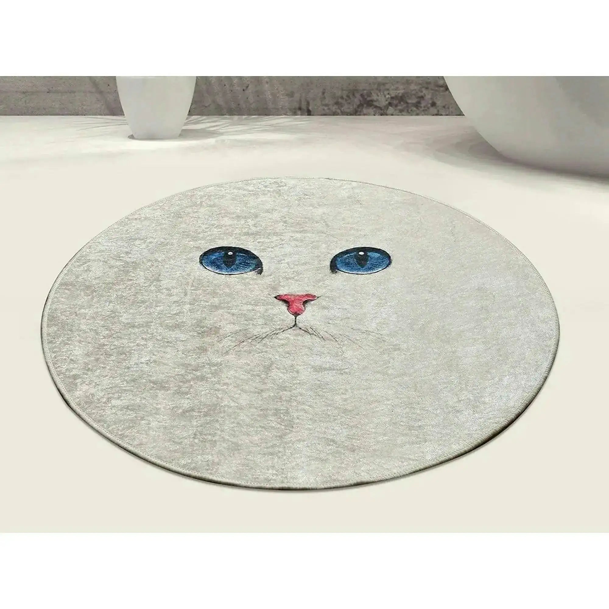 Covoras baie BLUE EYES DJT, 100x100 cm, forma rotunda, poliester, multicolor