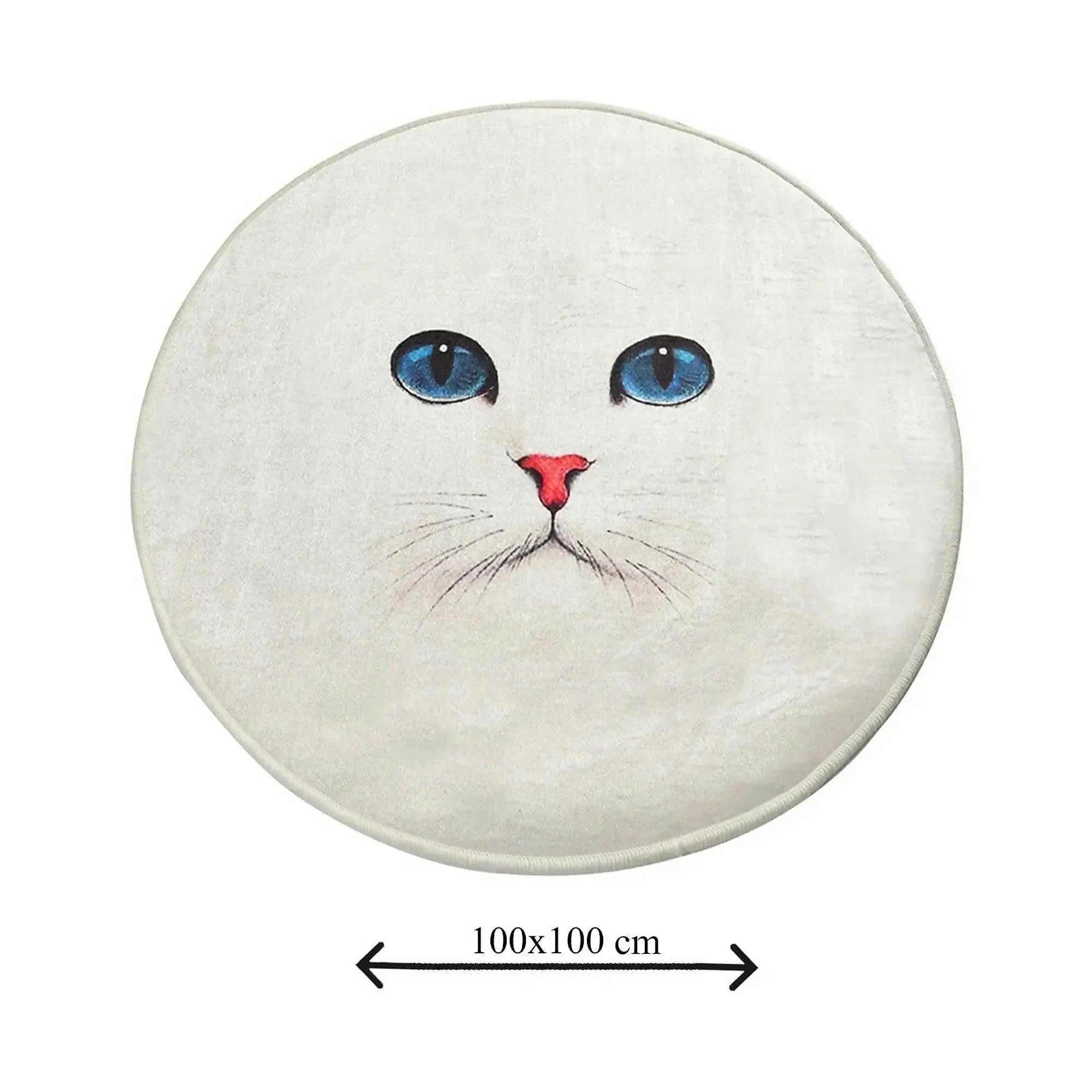 Covoras baie BLUE EYES DJT, 100x100 cm, forma rotunda, poliester, multicolor