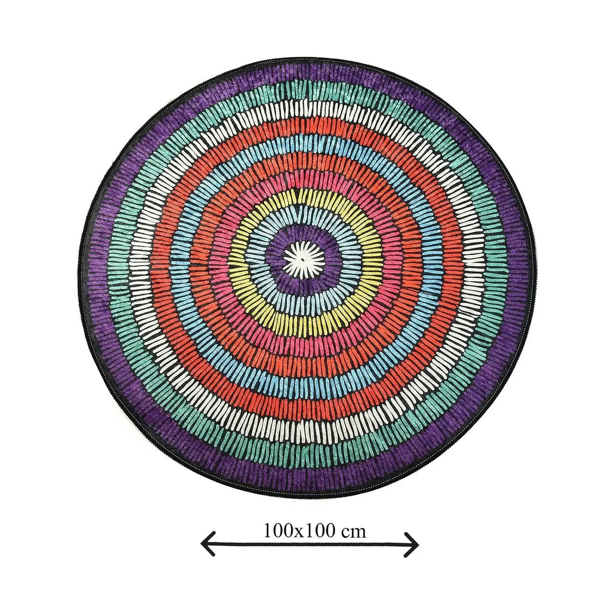 Covoras baie BUBBLE, 100x100 cm, forma rotunda, poliester, multicolor