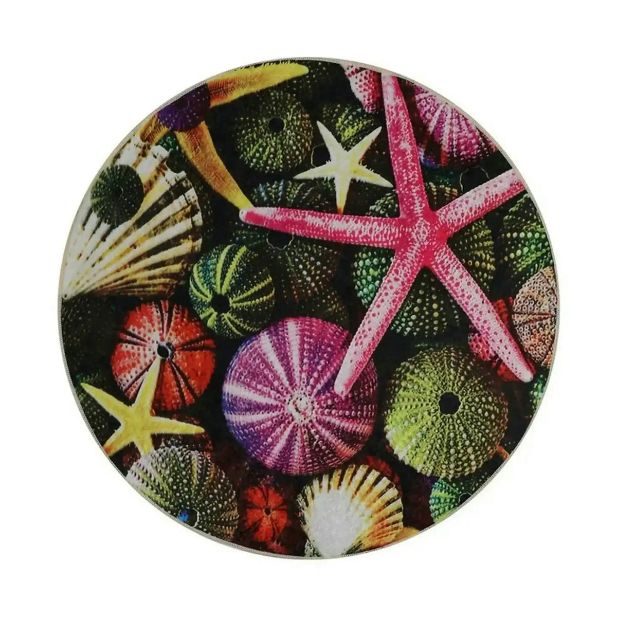 Covoras baie ESTRELLA, 100x100 cm, forma rotunda, poliester, multicolor