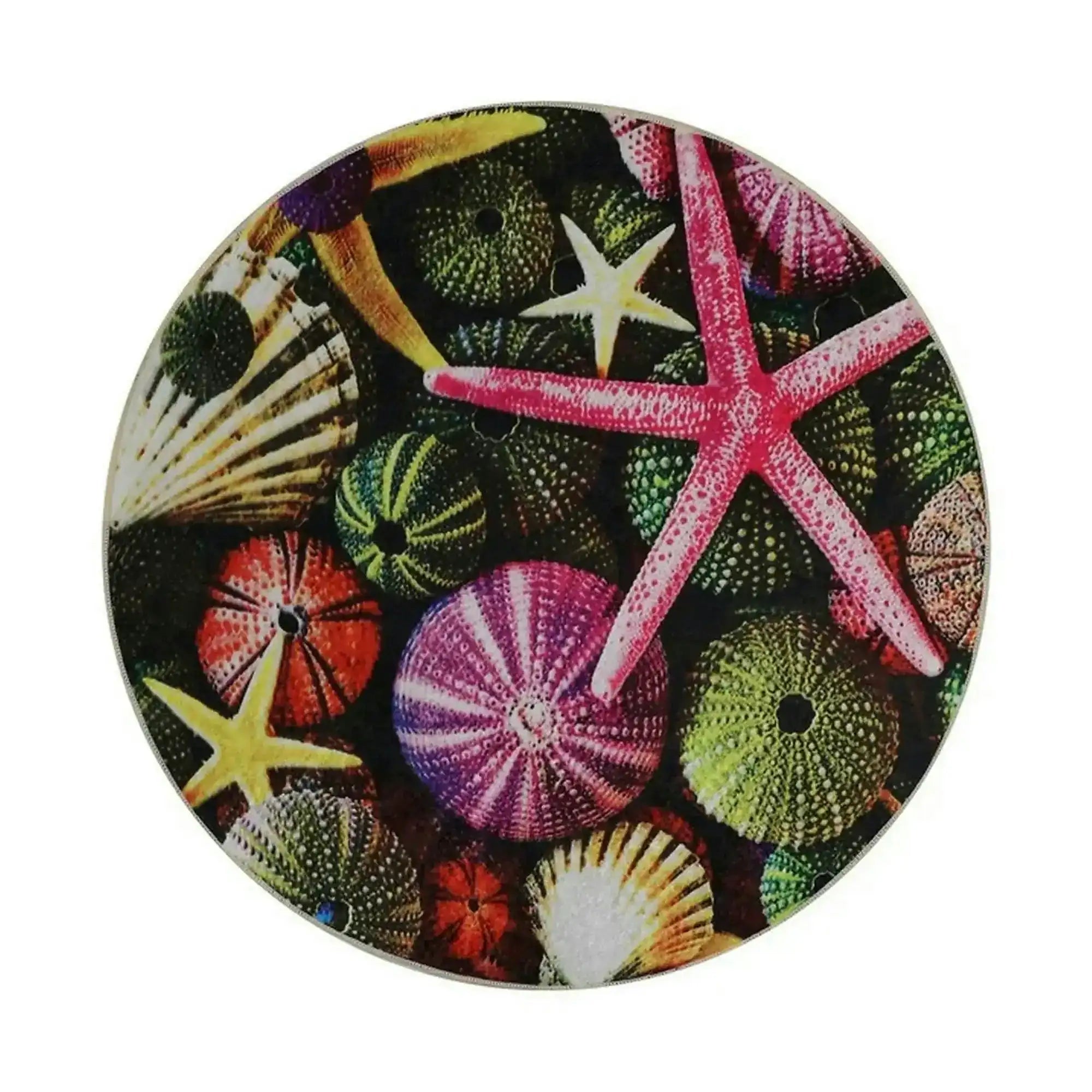 Covoras baie ESTRELLA, 100x100 cm, forma rotunda, poliester, multicolor