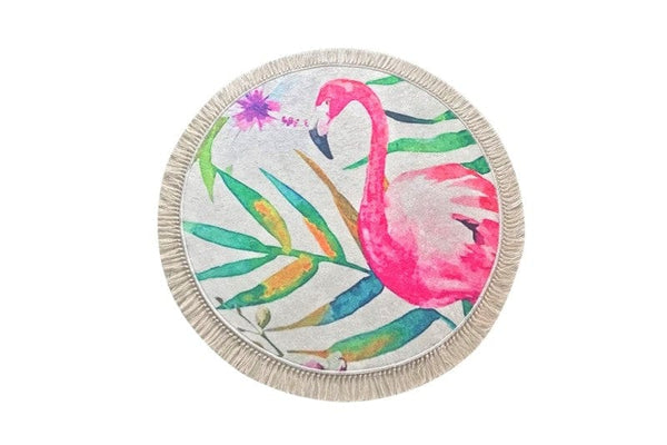 Covoras baie FLAM DJT, 100x100 cm, forma rotunda, poliester, multicolor