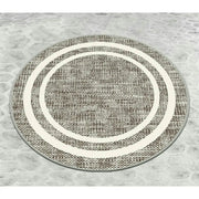 Covoras baie FORMICA CIRCLE DJT, 100x100 cm, forma rotunda, poliester, bej/alb