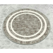 Covoras baie FORMICA CIRCLE DJT, 80x80 cm, forma rotunda, poliester, bej/alb