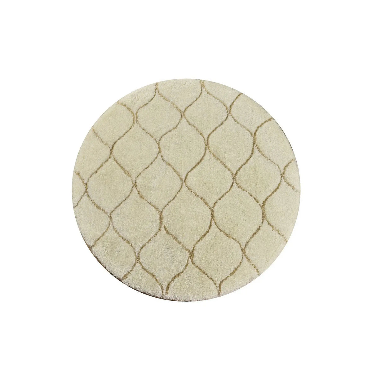 Covoras baie INFINITY, 90x90 cm, forma rotunda, acril, bej