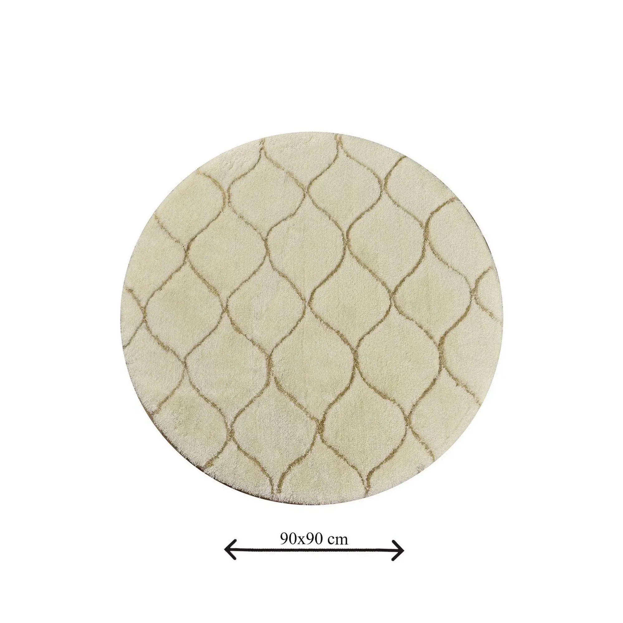 Covoras baie INFINITY, 90x90 cm, forma rotunda, acril, bej
