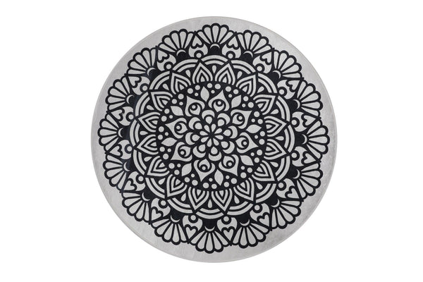 Covoras baie KOZZY, 140x140 cm, forma rotunda, poliester, negru