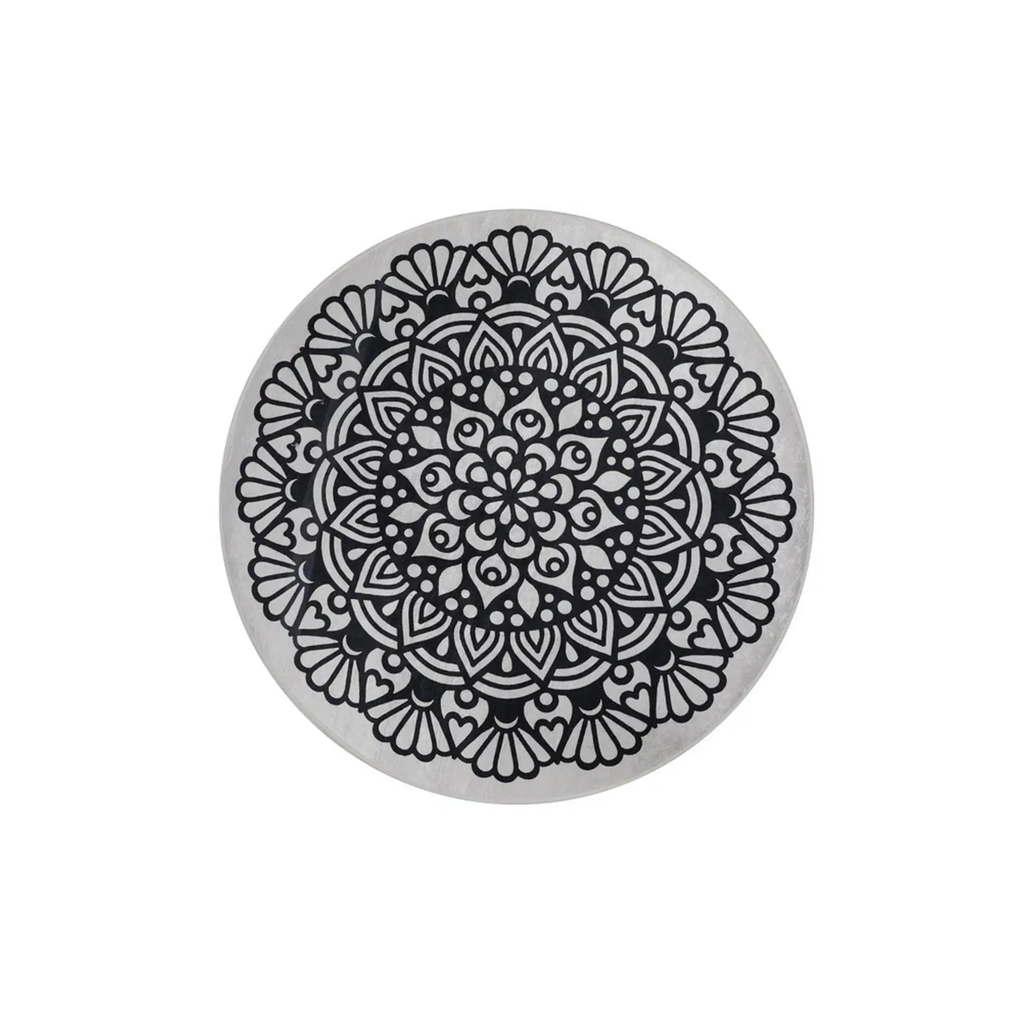 Covoras baie KOZZY, 140x140 cm, forma rotunda, poliester, negru