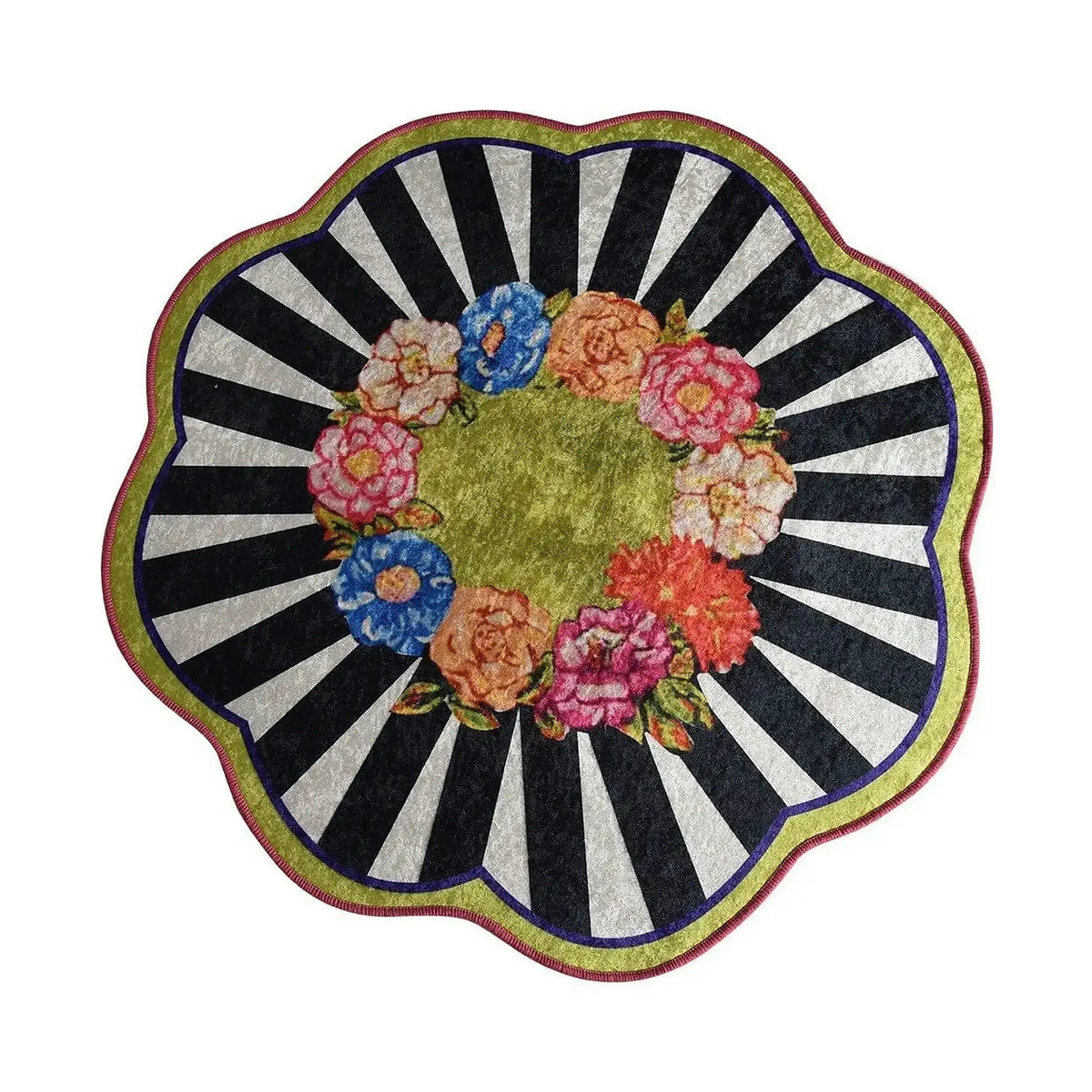 Covoras baie LOAN, 140x140 cm, forma rotunda, poliester, multicolor